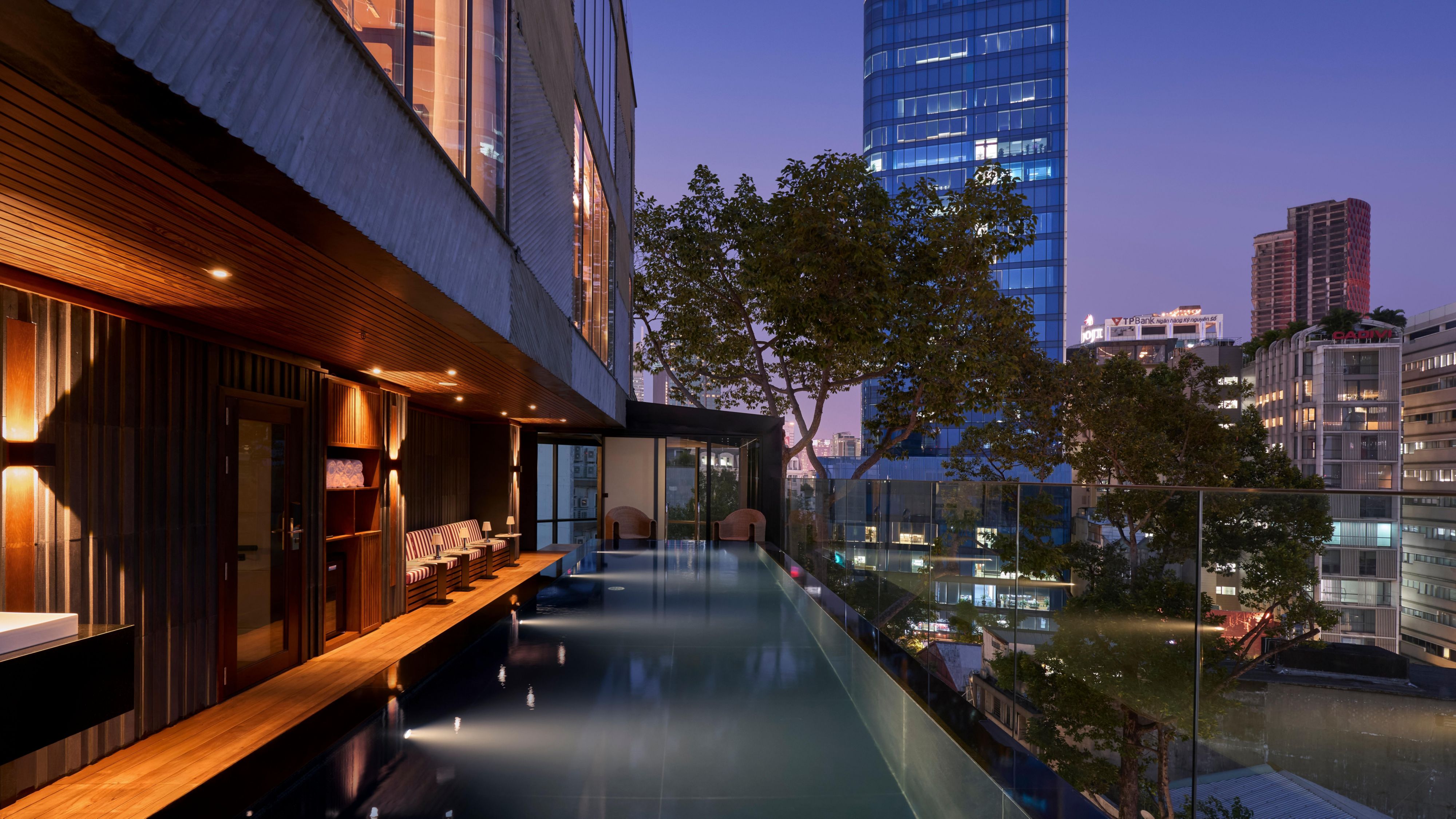 Outdoor Pool Night View