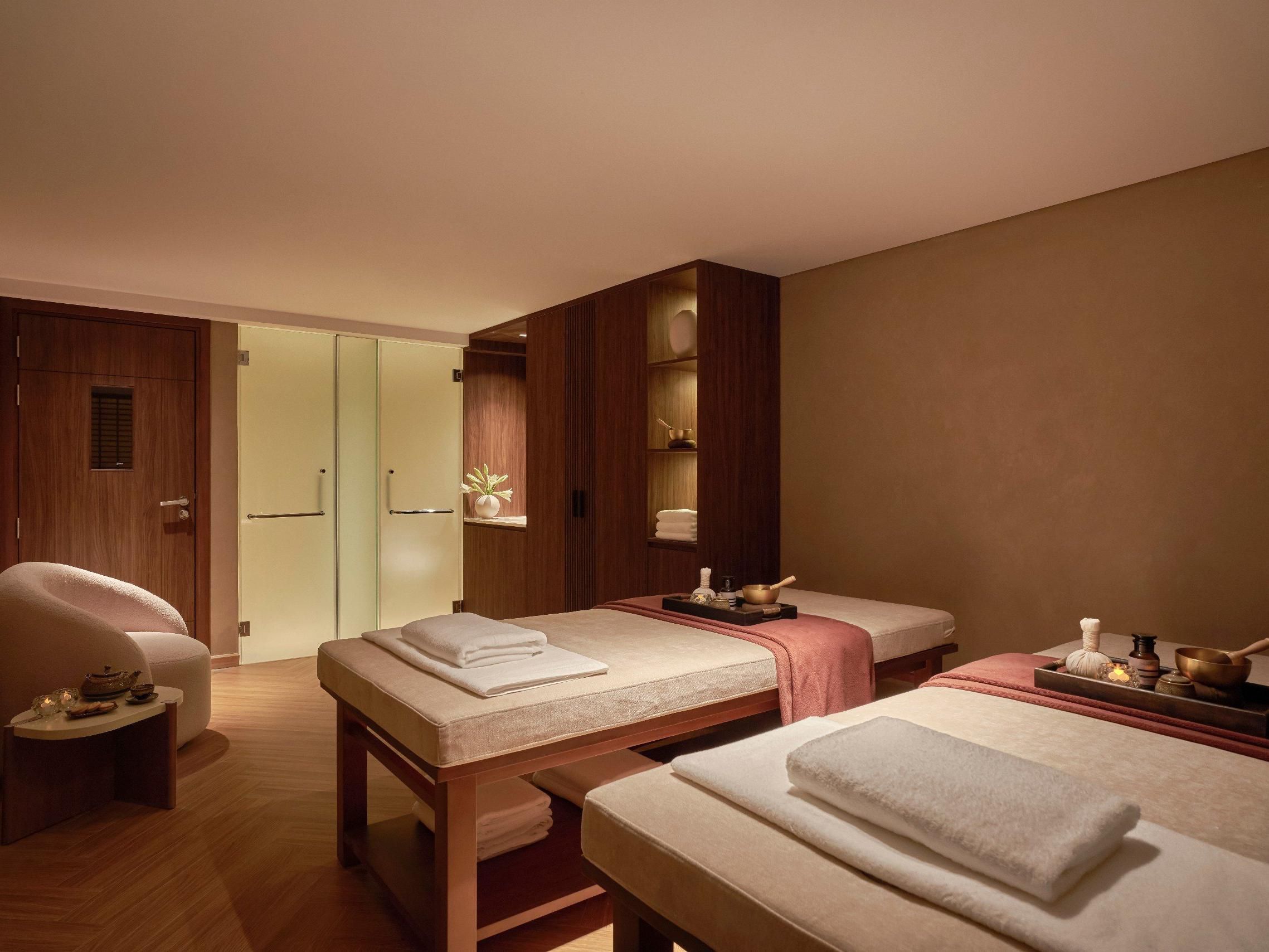 Spa treatment room with a calming atmosphere
