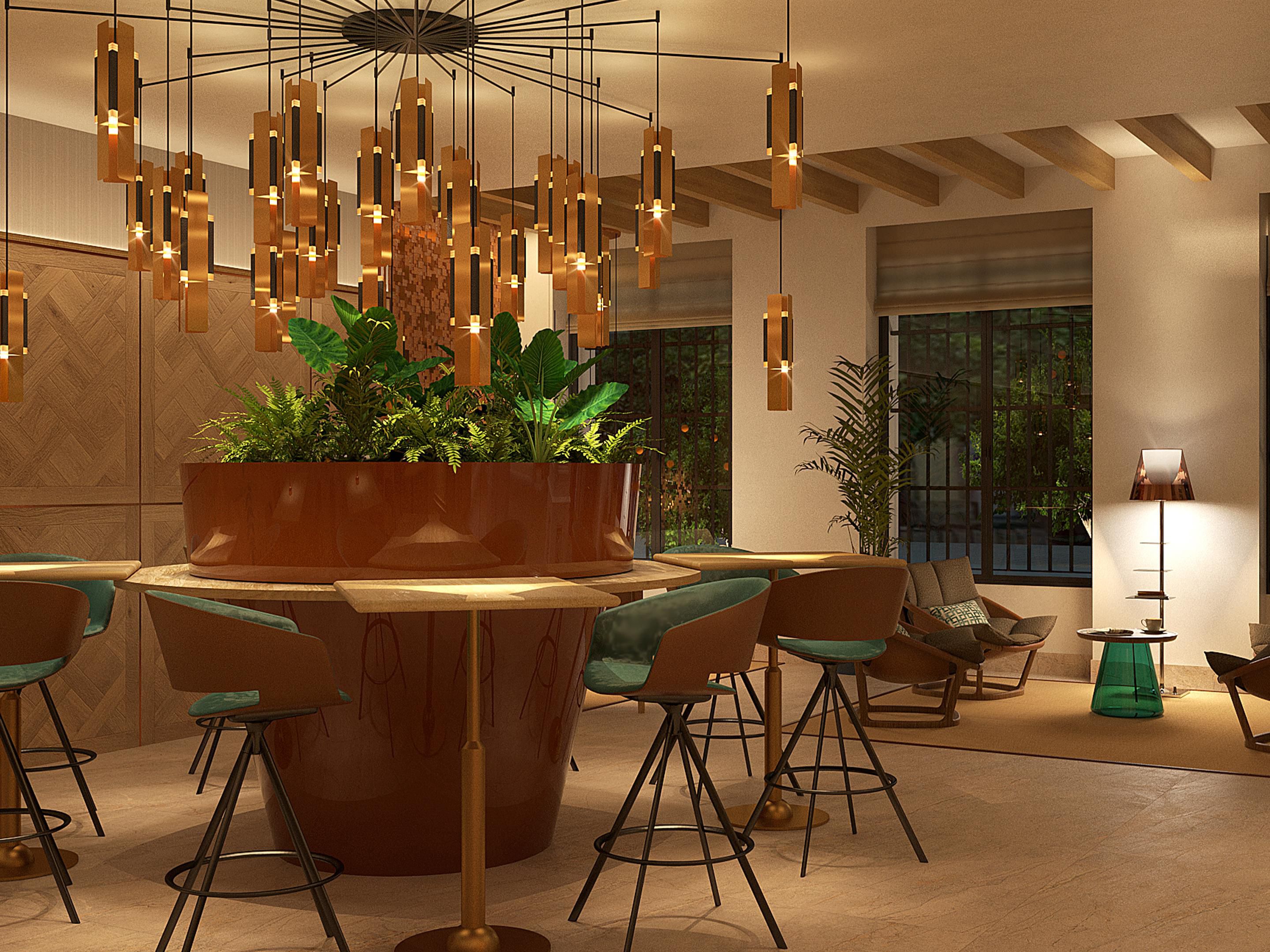 A closer look at the décor in the hotel lobby