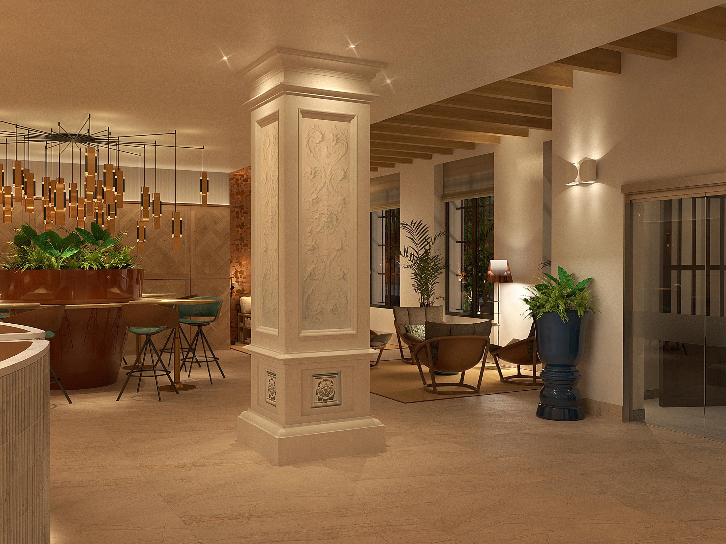 Enjoy a warm welcome in the hotel lobby