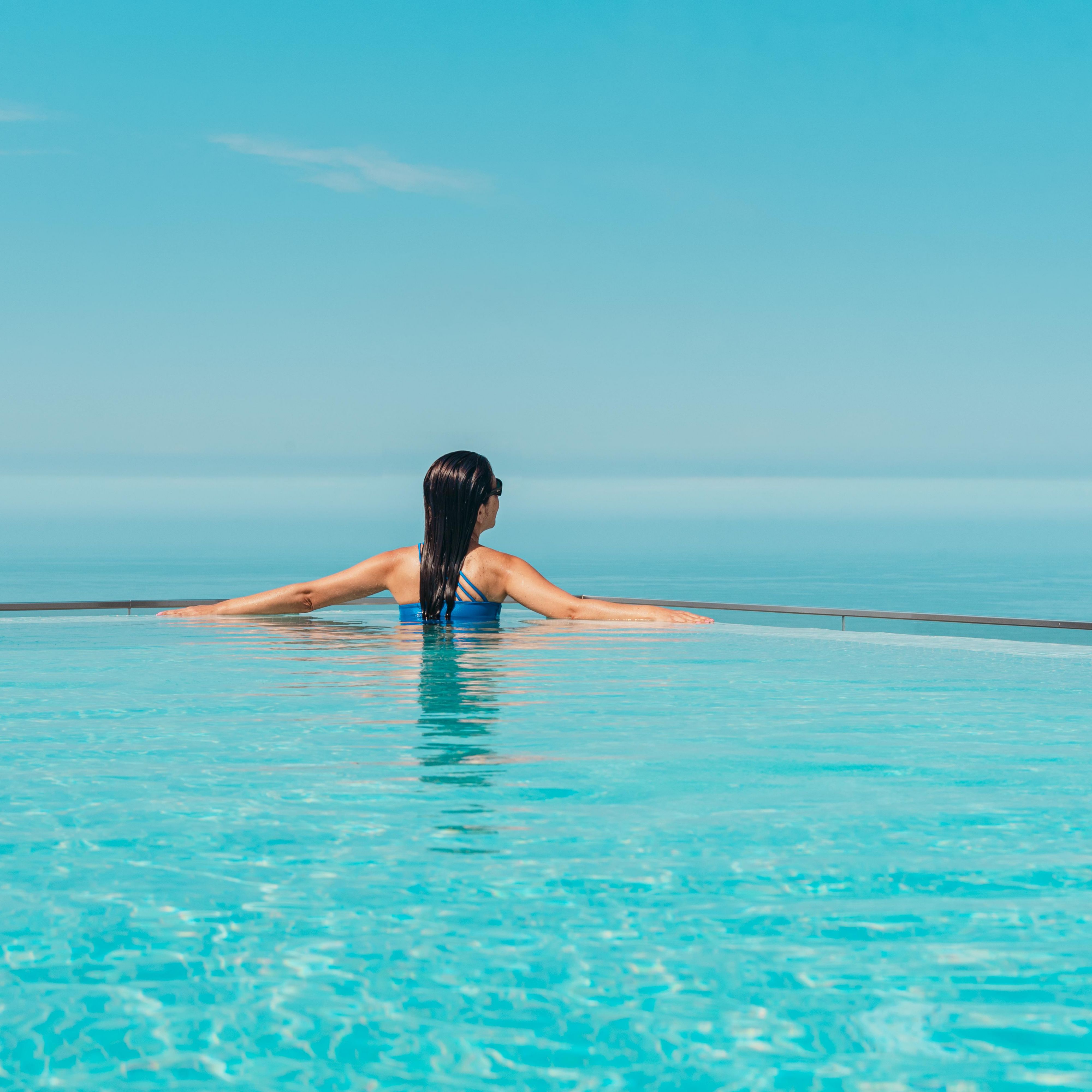 Peaceful ocean views from a refreshing poolside escape.