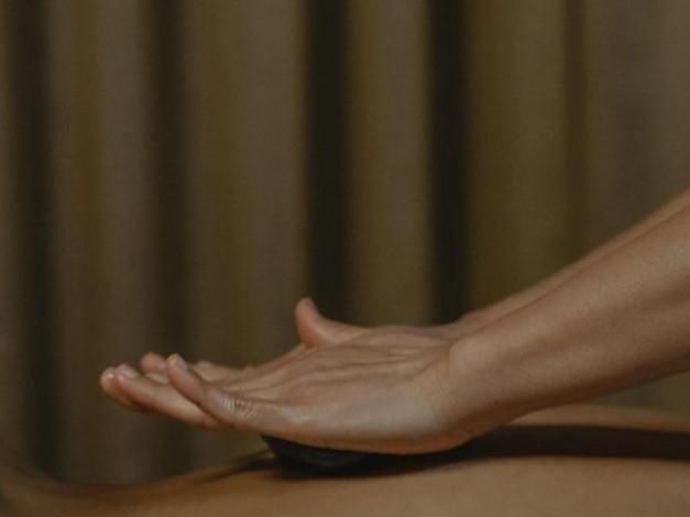 Hands readying for a massage
