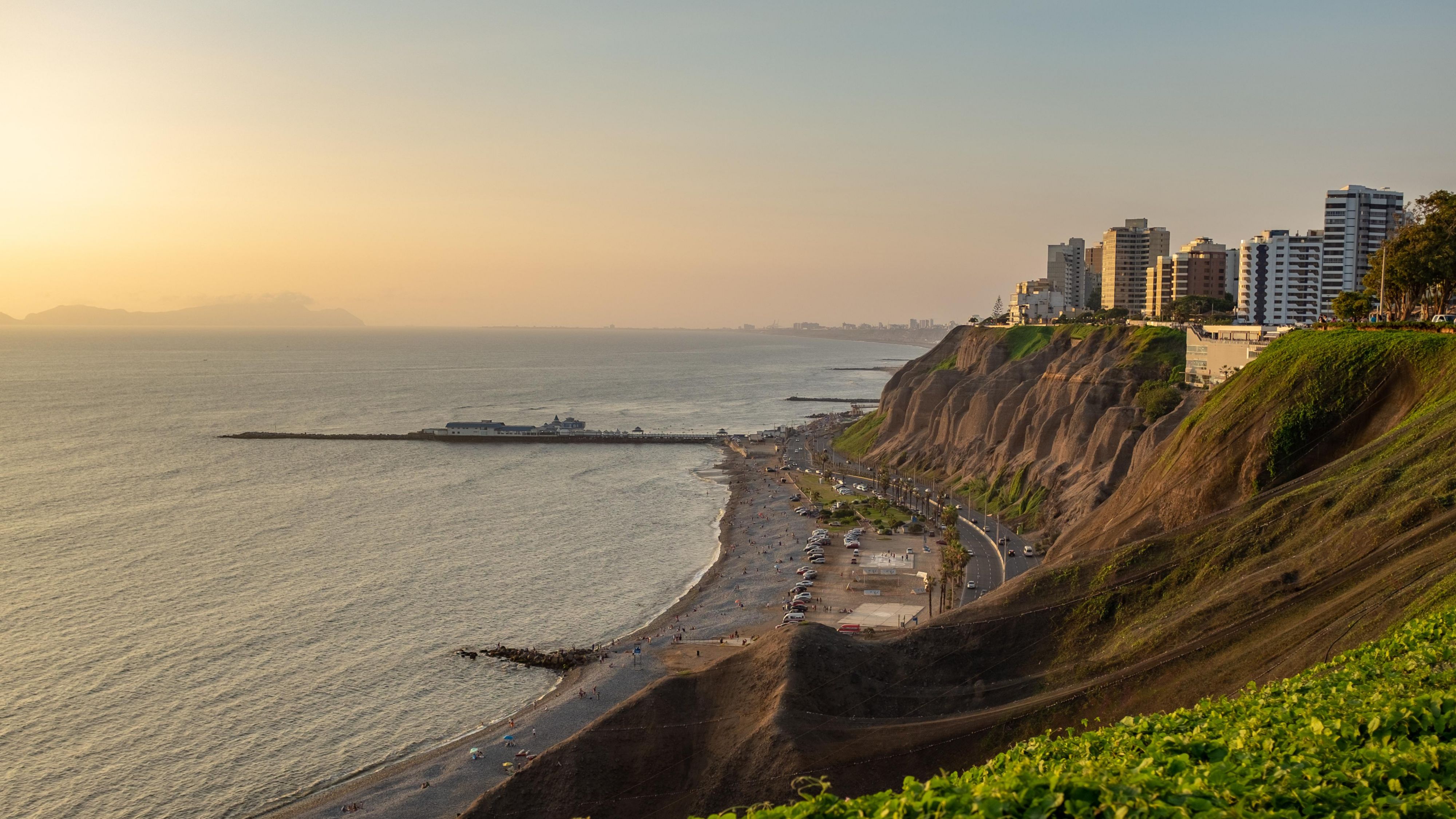 Bird's eye view of the coast with plenty of greenery
