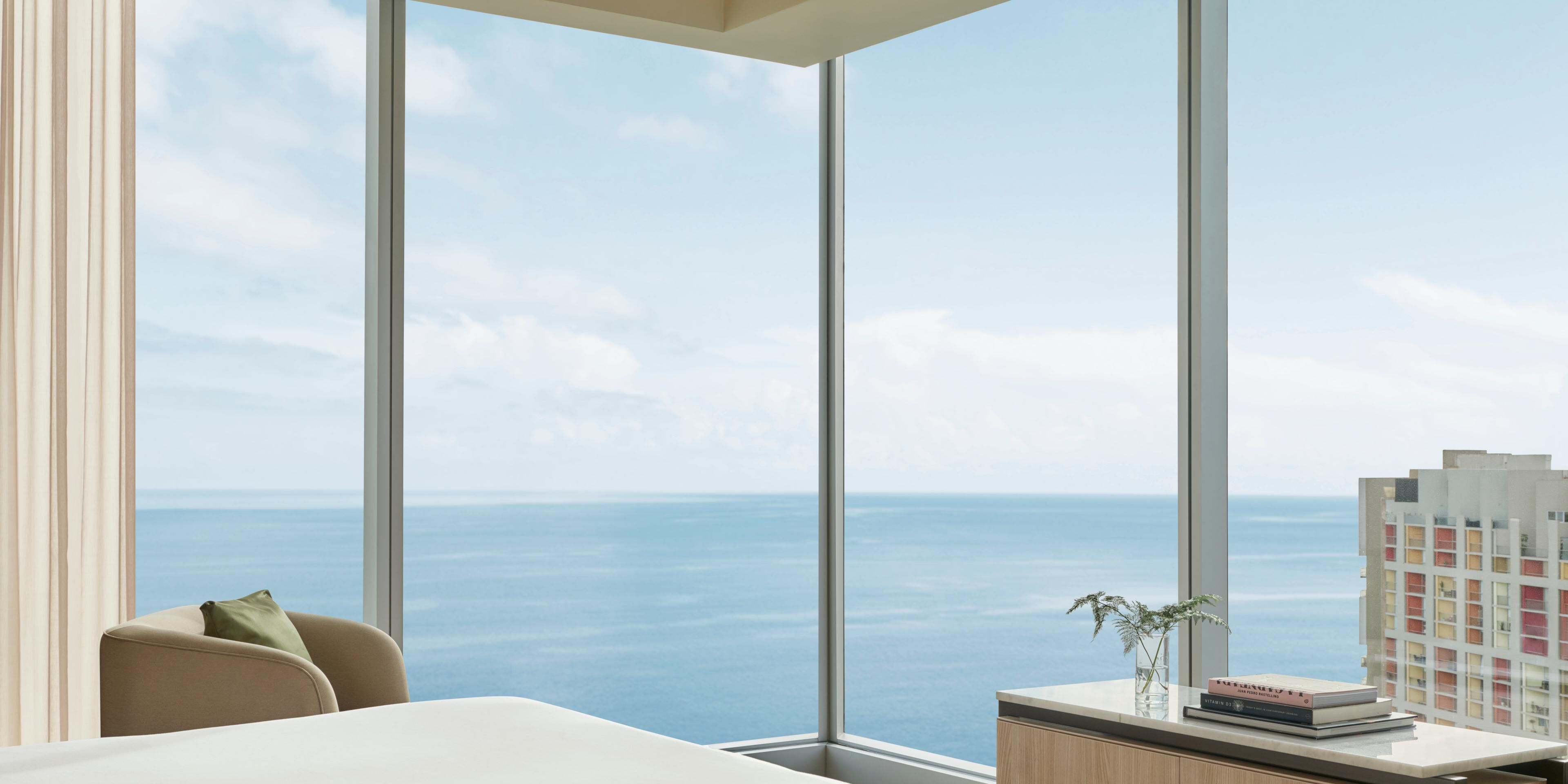 Oceanfront elegance in the Souma Suite’s serene sitting area.