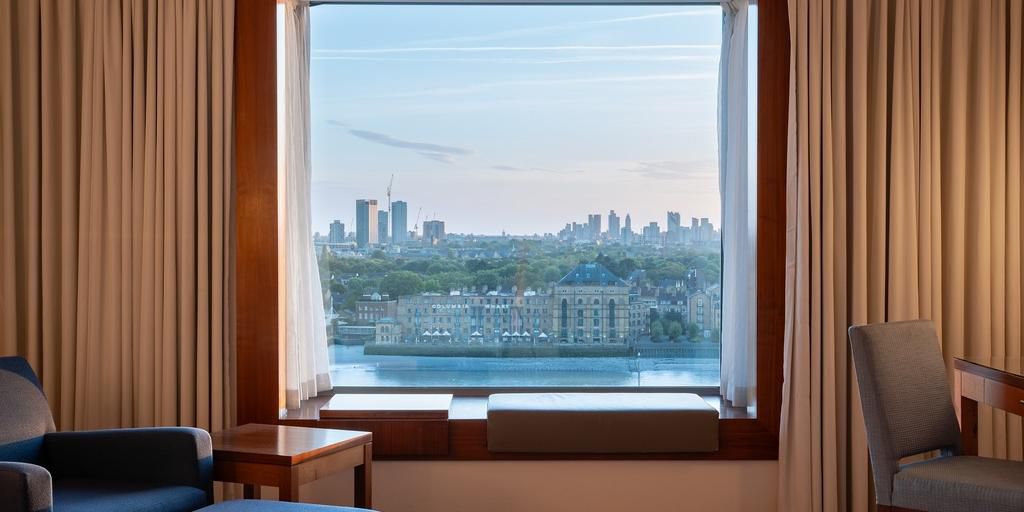 Pause over panoramic views at Canary Riverside Plaza