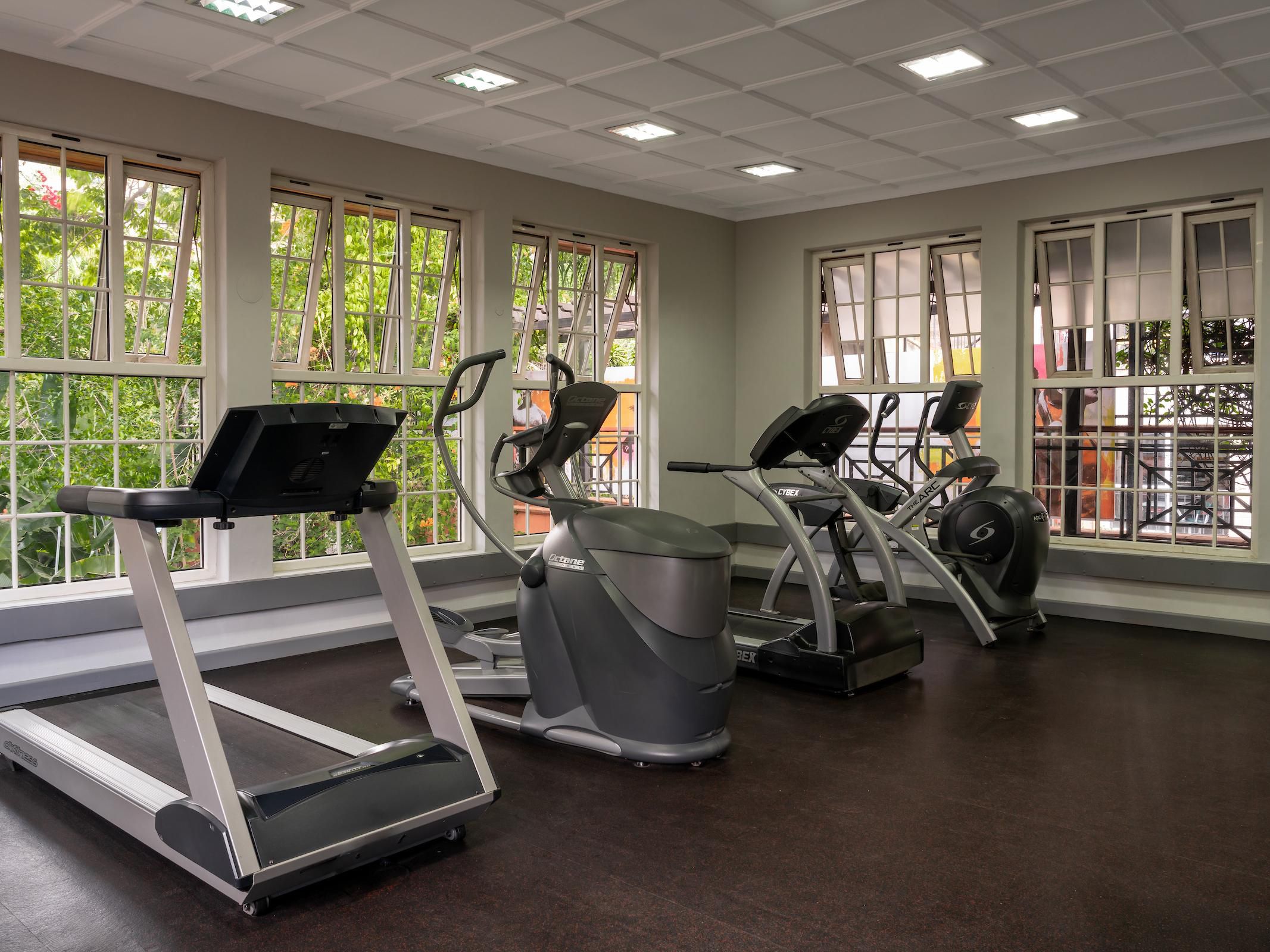 Work out with garden views