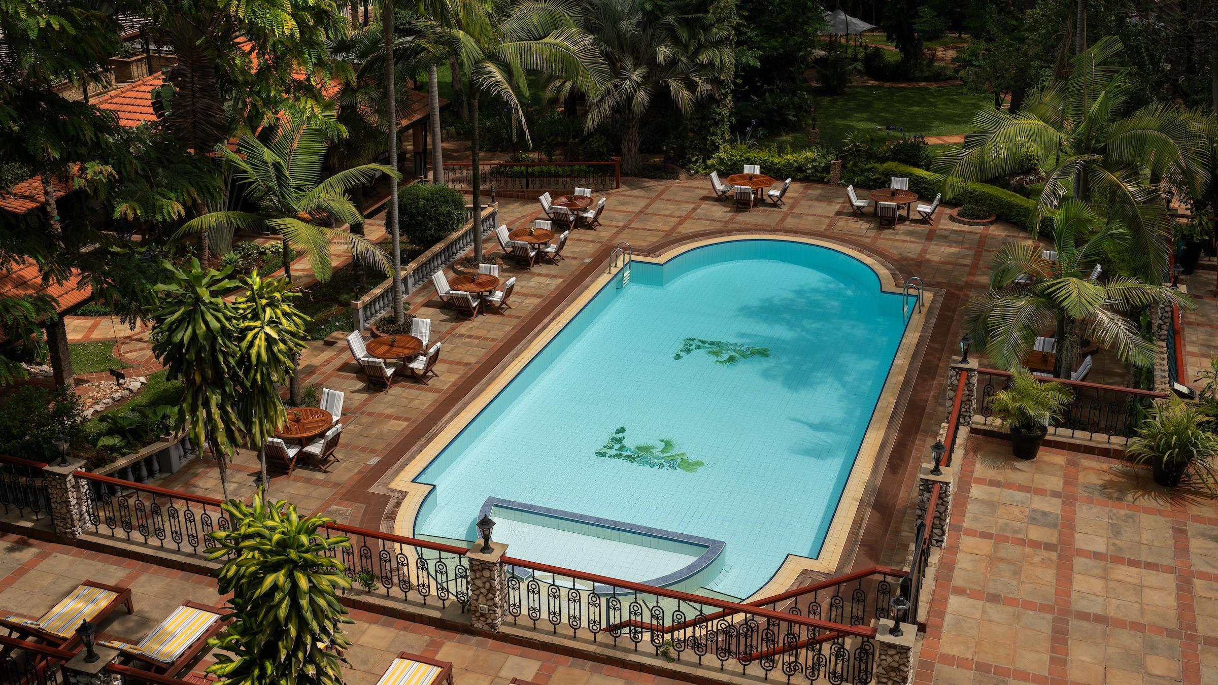 Sunlit views above the gardens