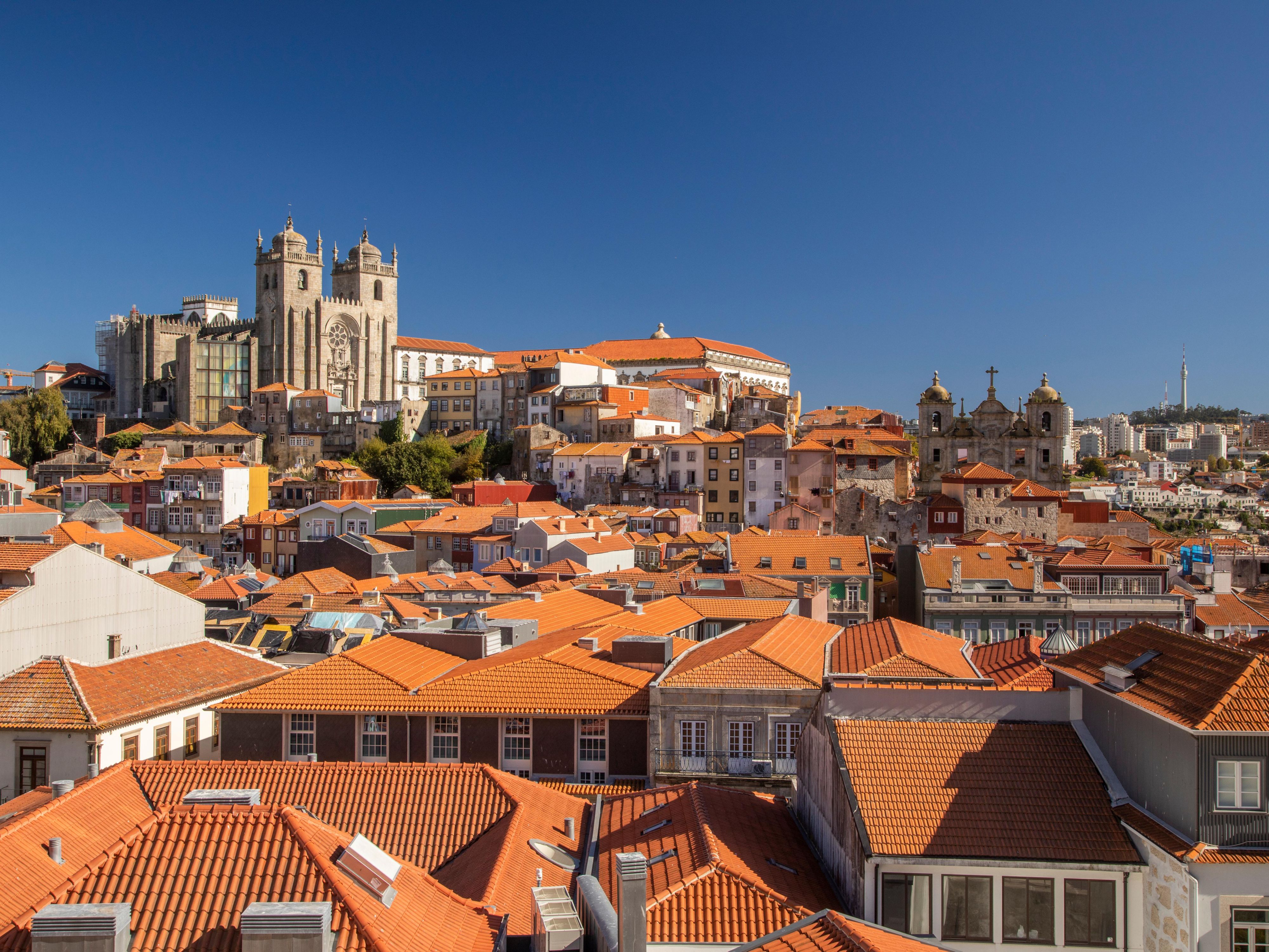 Breathtaking views of Porto cathedral from the roof top pool