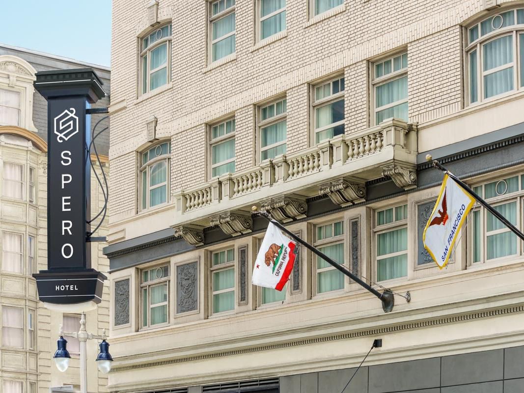 Exterior entrance of Hotel Spero in Union Square San Francisco