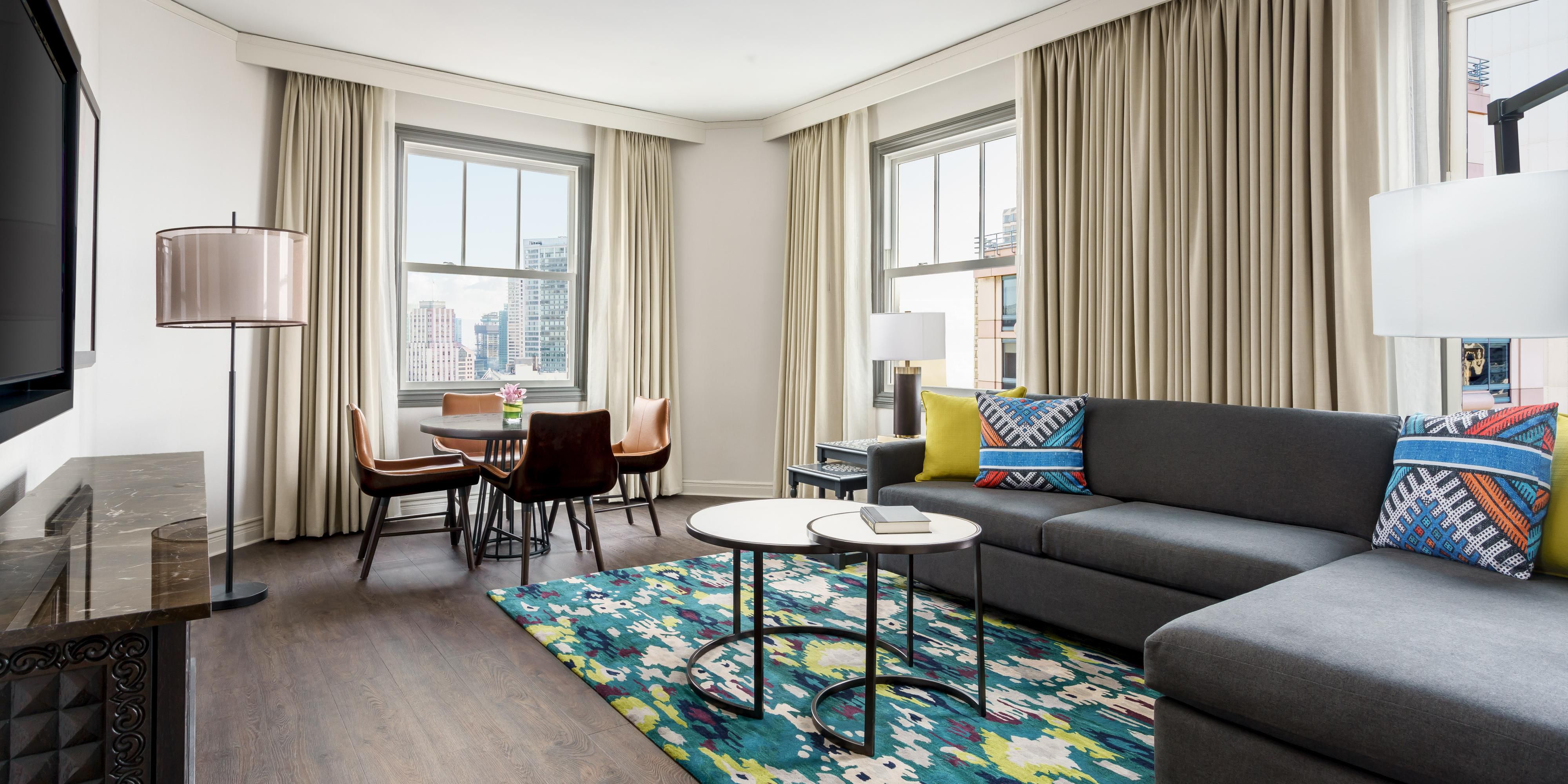 Urban Suite living and dining areas at Hotel Spero in Union Square