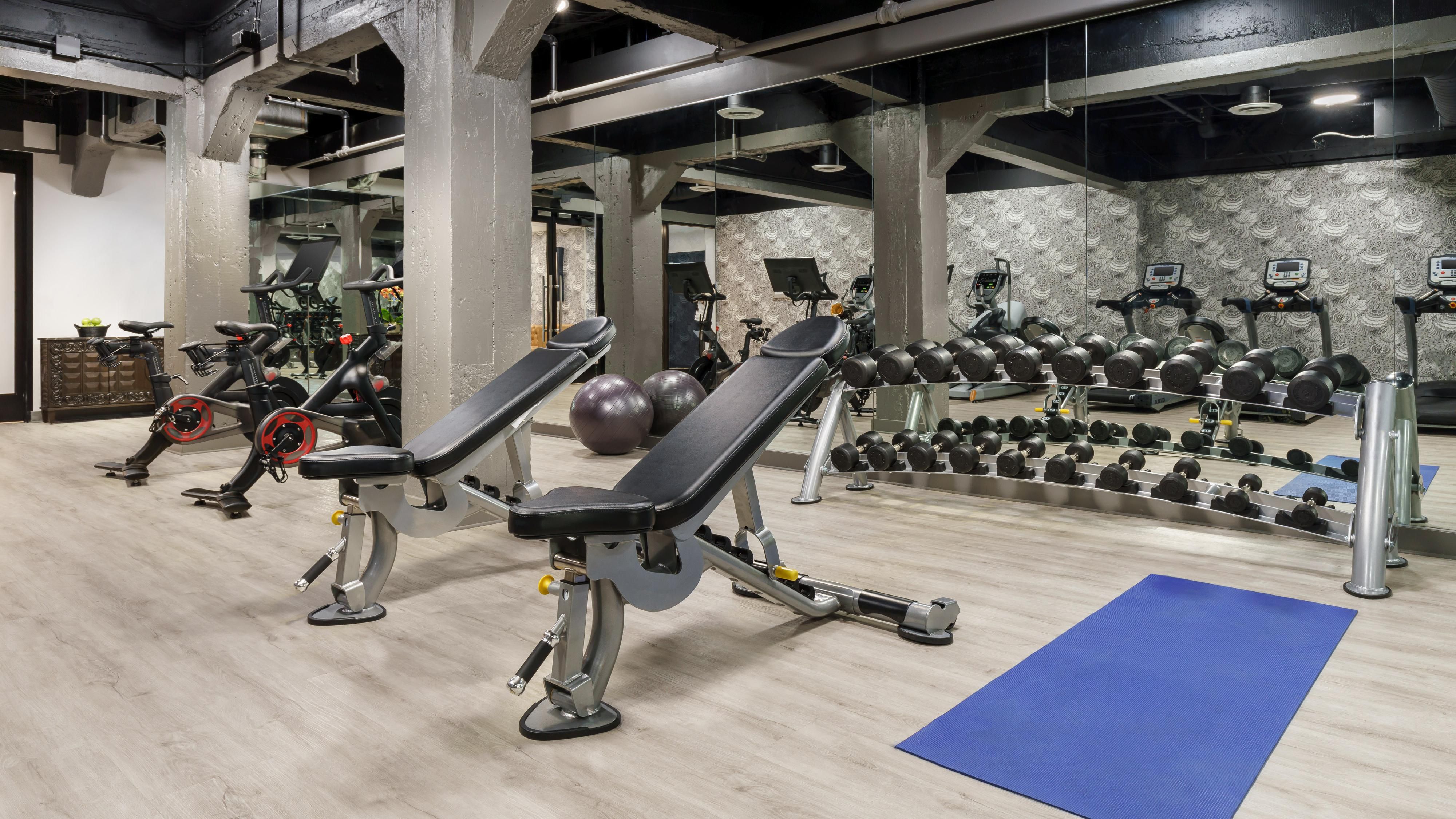 Fitness Center featuring Peloton