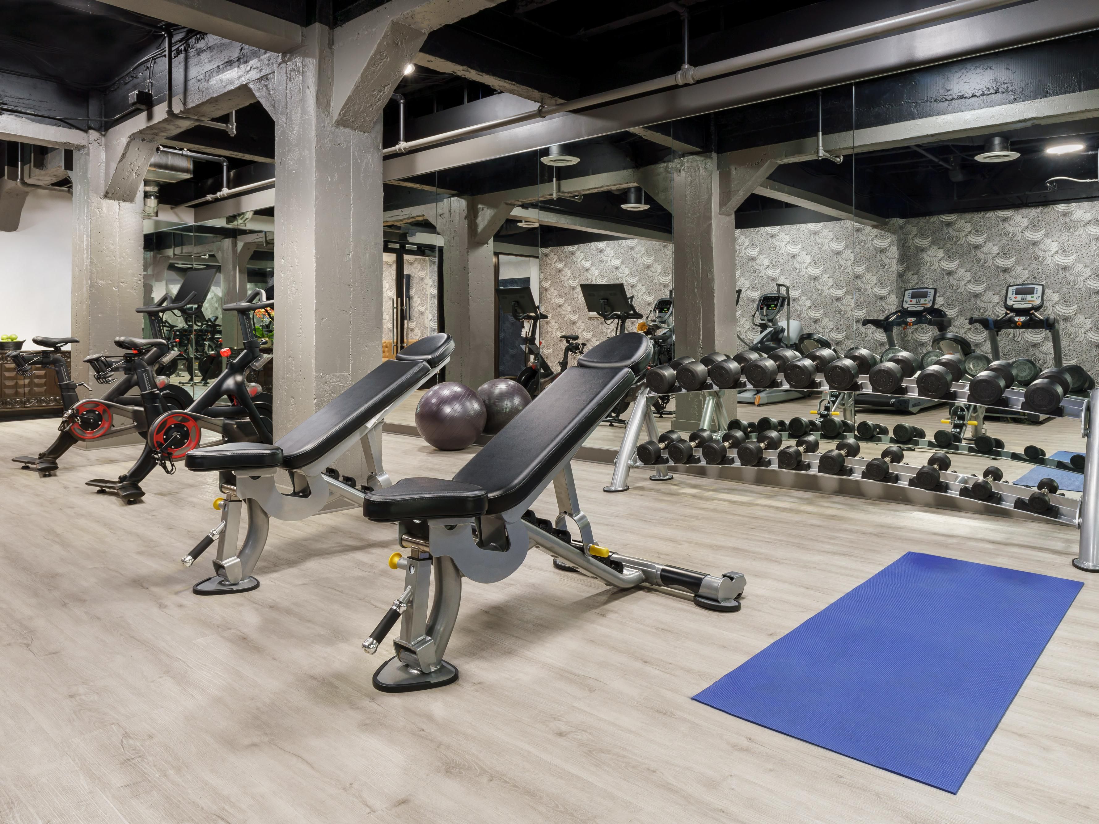 Fitness Center featuring Peloton
