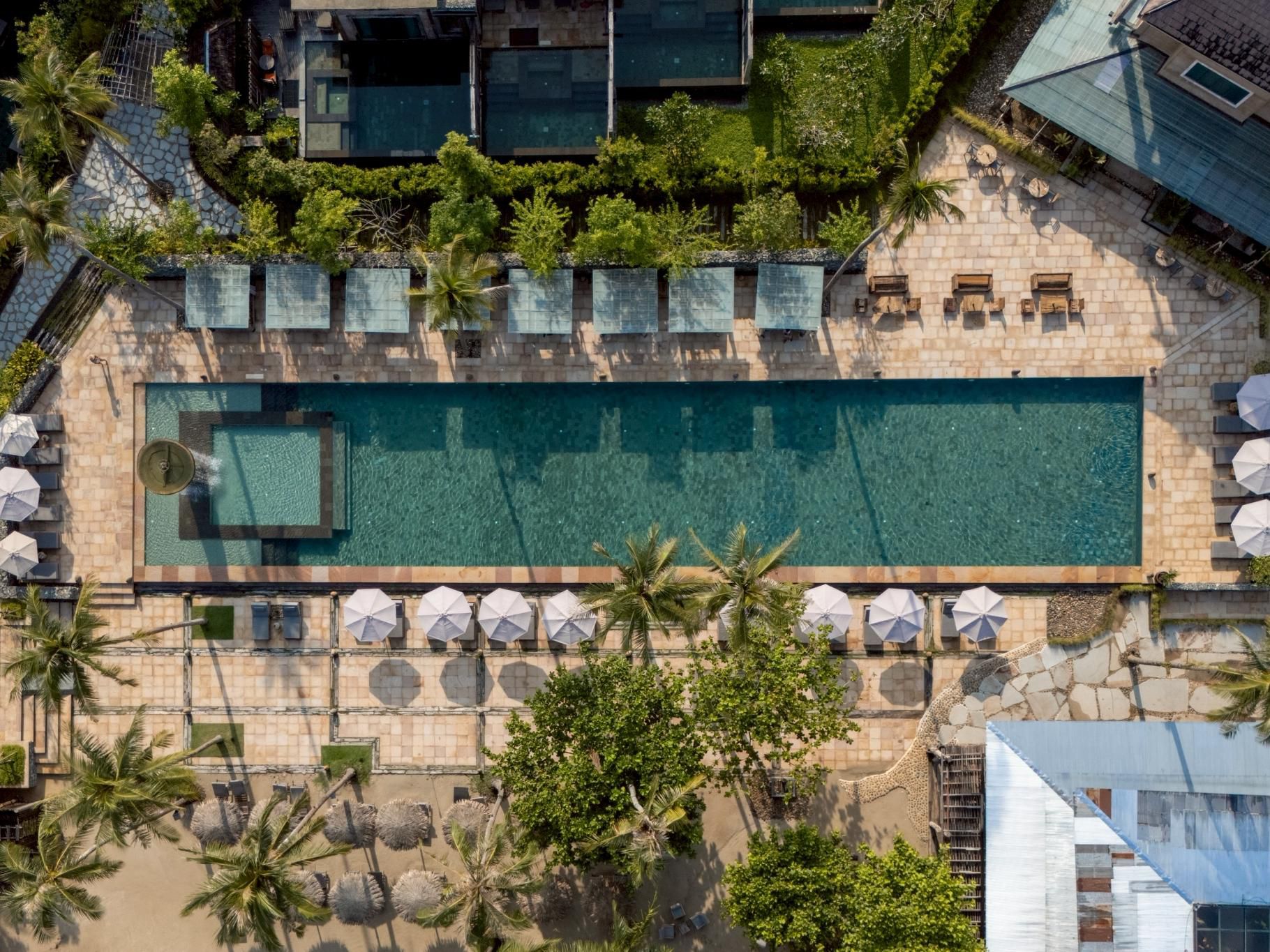 Enjoy a dip in the outdoor swimming pool