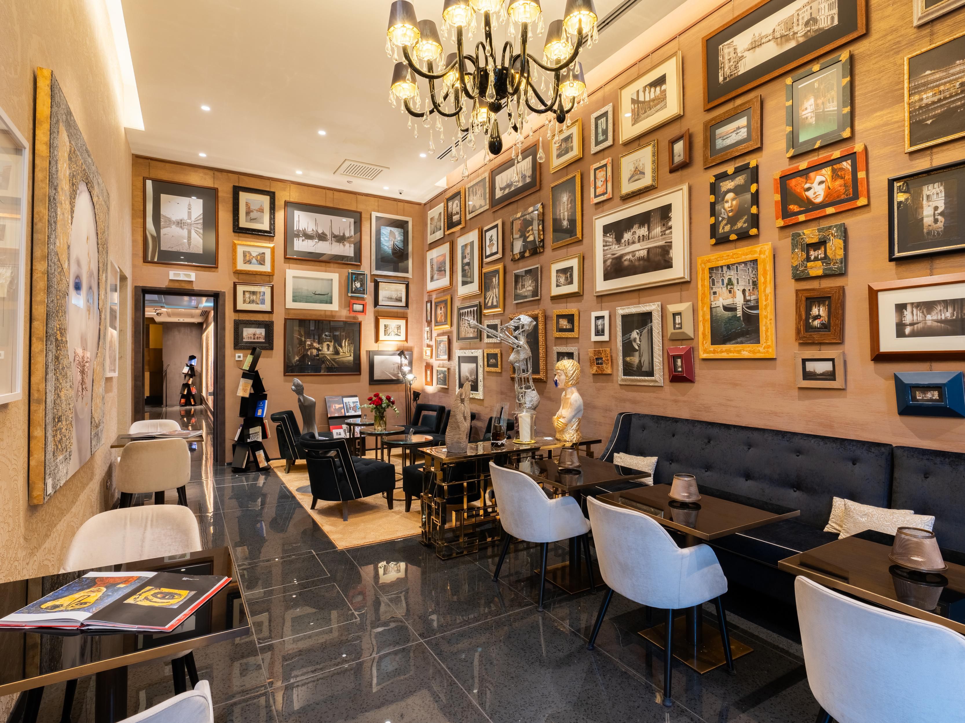 Bar and lounge immersed in art, blending style, design, and relax