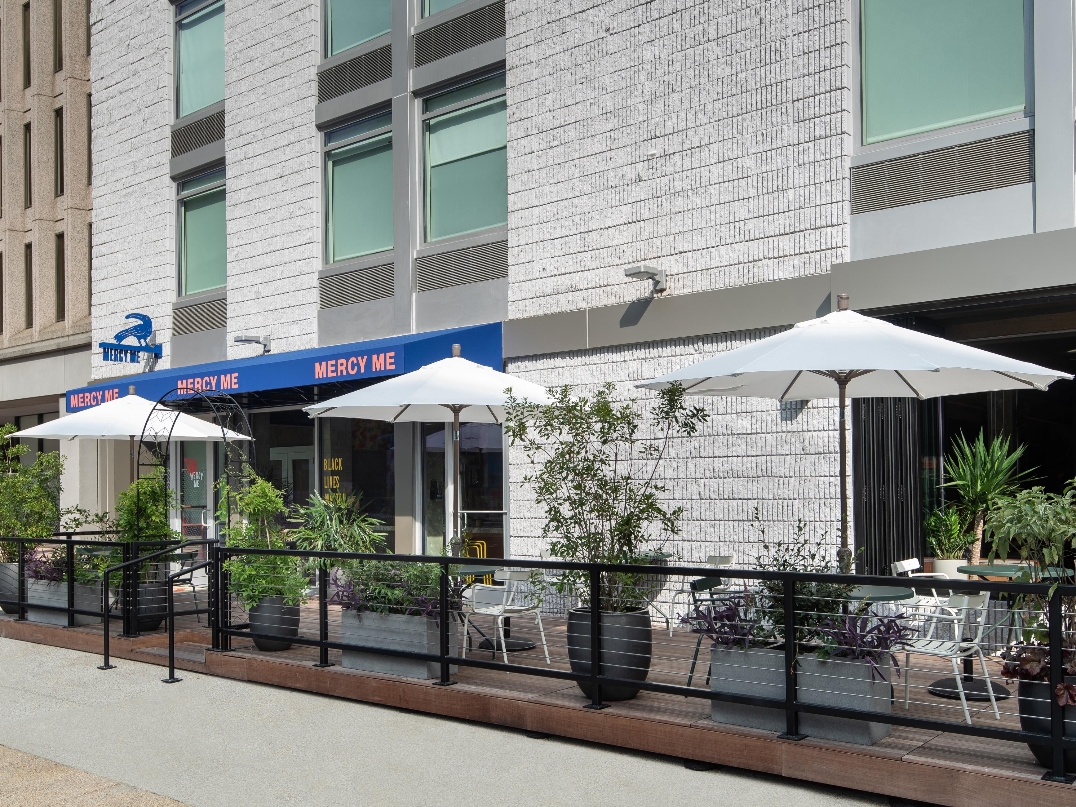 Have a relaxing afternoon lunch on the Mercy Me patio.
