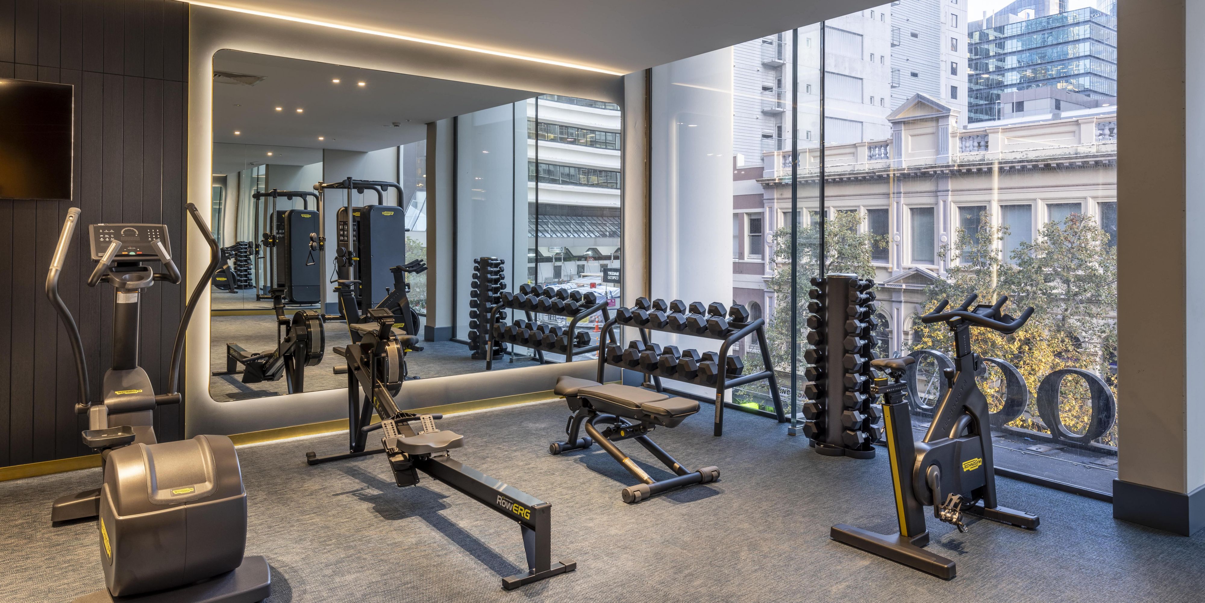 Work up a sweat in our brand new 24-hour fitness room equipped with the latest machines and weights.
