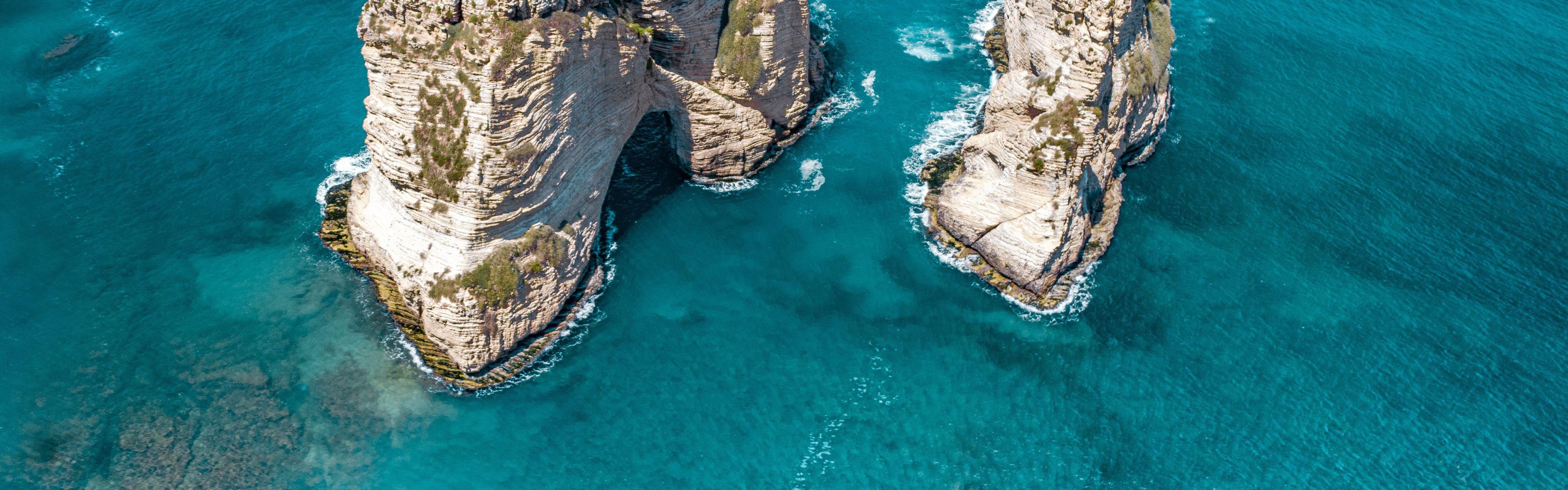 "Raouche Rock, Beirut’s iconic natural landmark by the sea