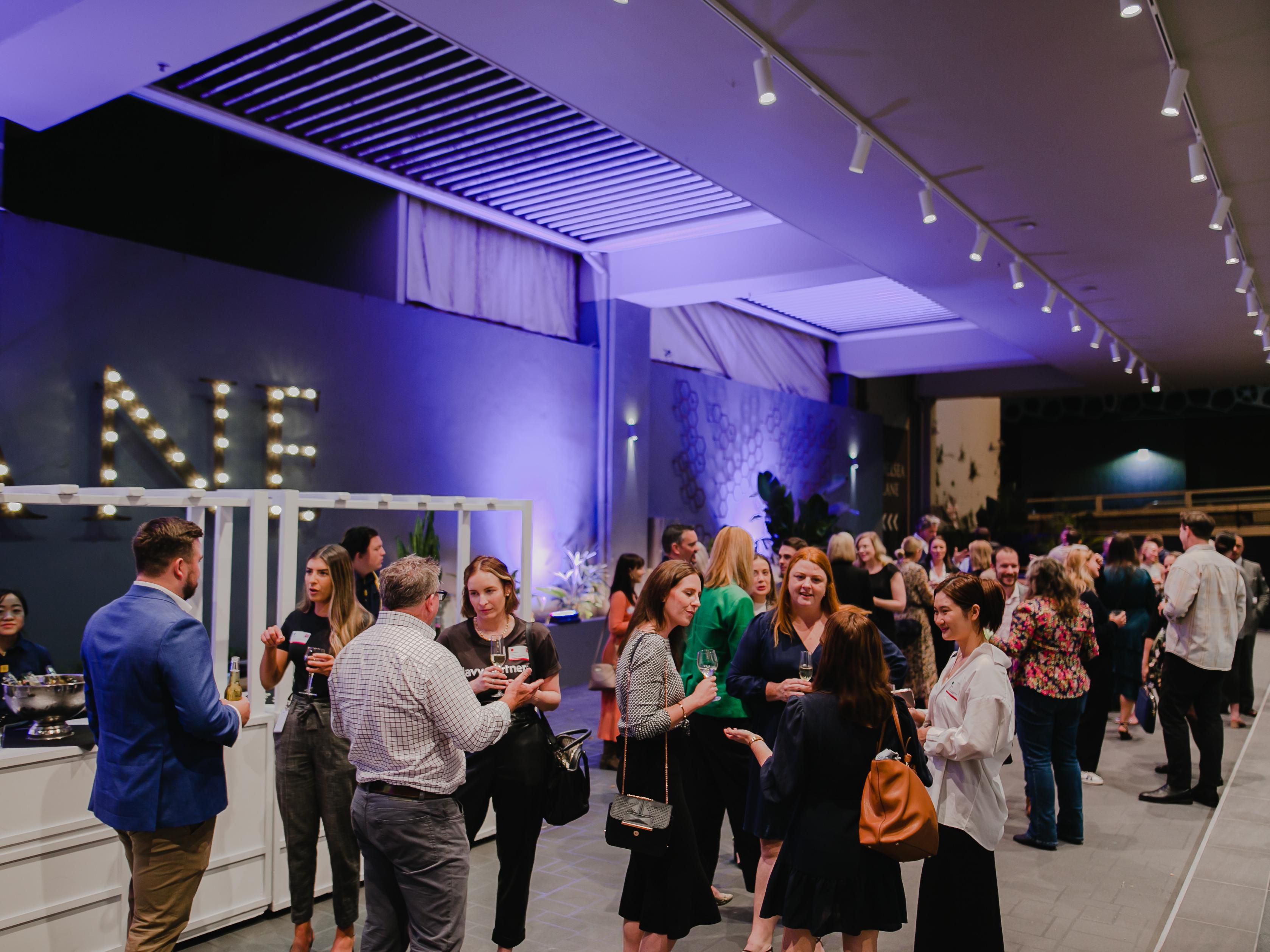 Based in Brisbane's City Centre this unique function space makes the most of the amazing Queensland climate. You and your guests can enjoy the outside while still protected by our operable roof.

The dazzling Chelsea Lane lights create an engaging function experience for your cocktail, long table, product lunch, or any gathering/event.