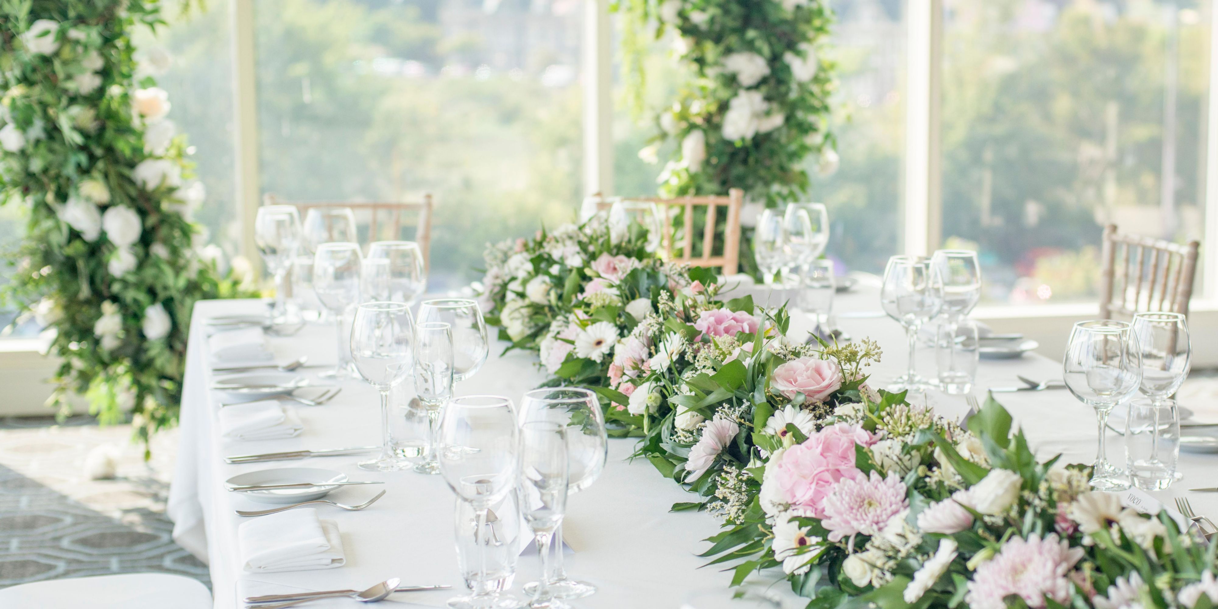 Private room with wedding decor
