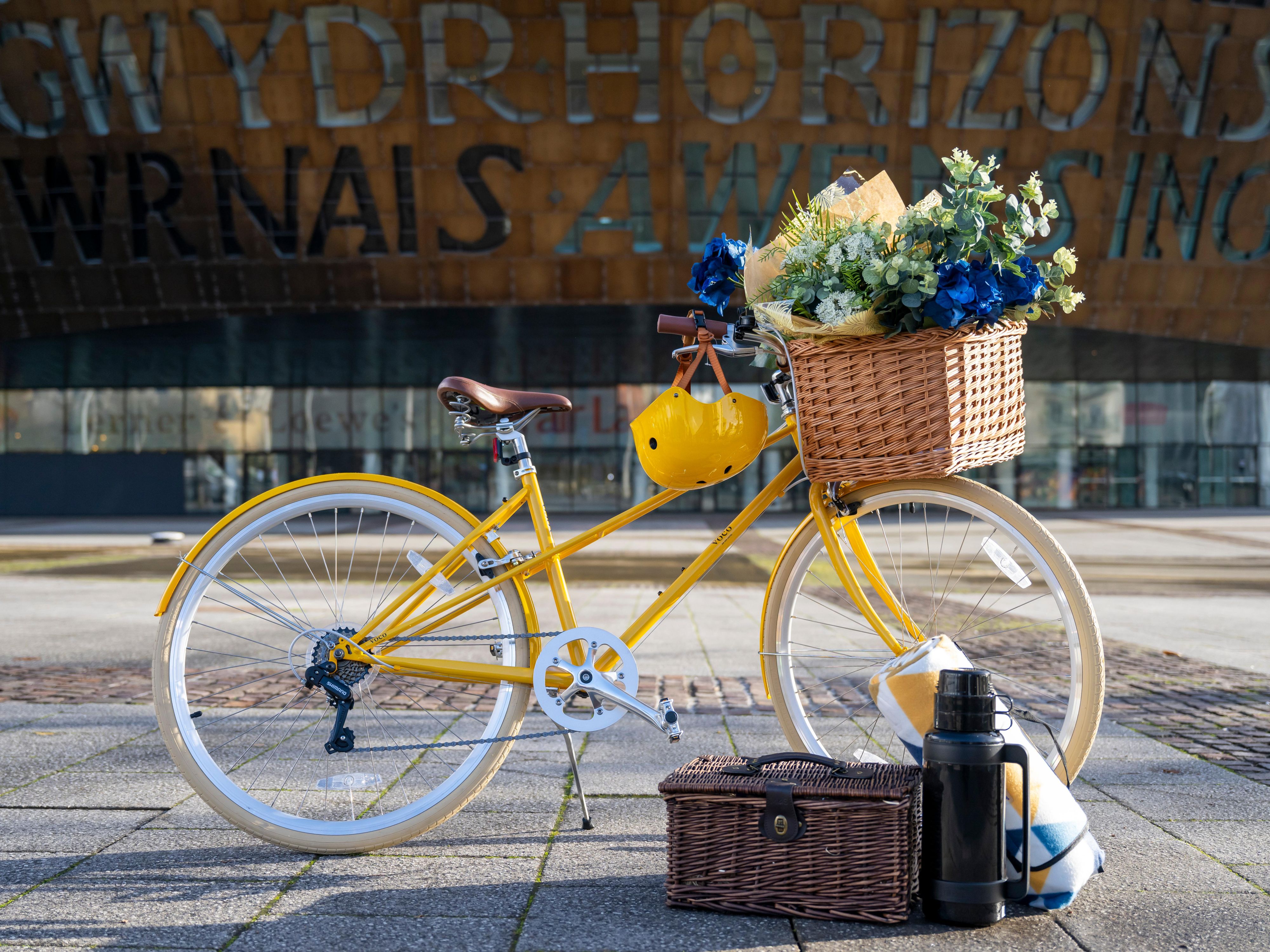A bike with flowers