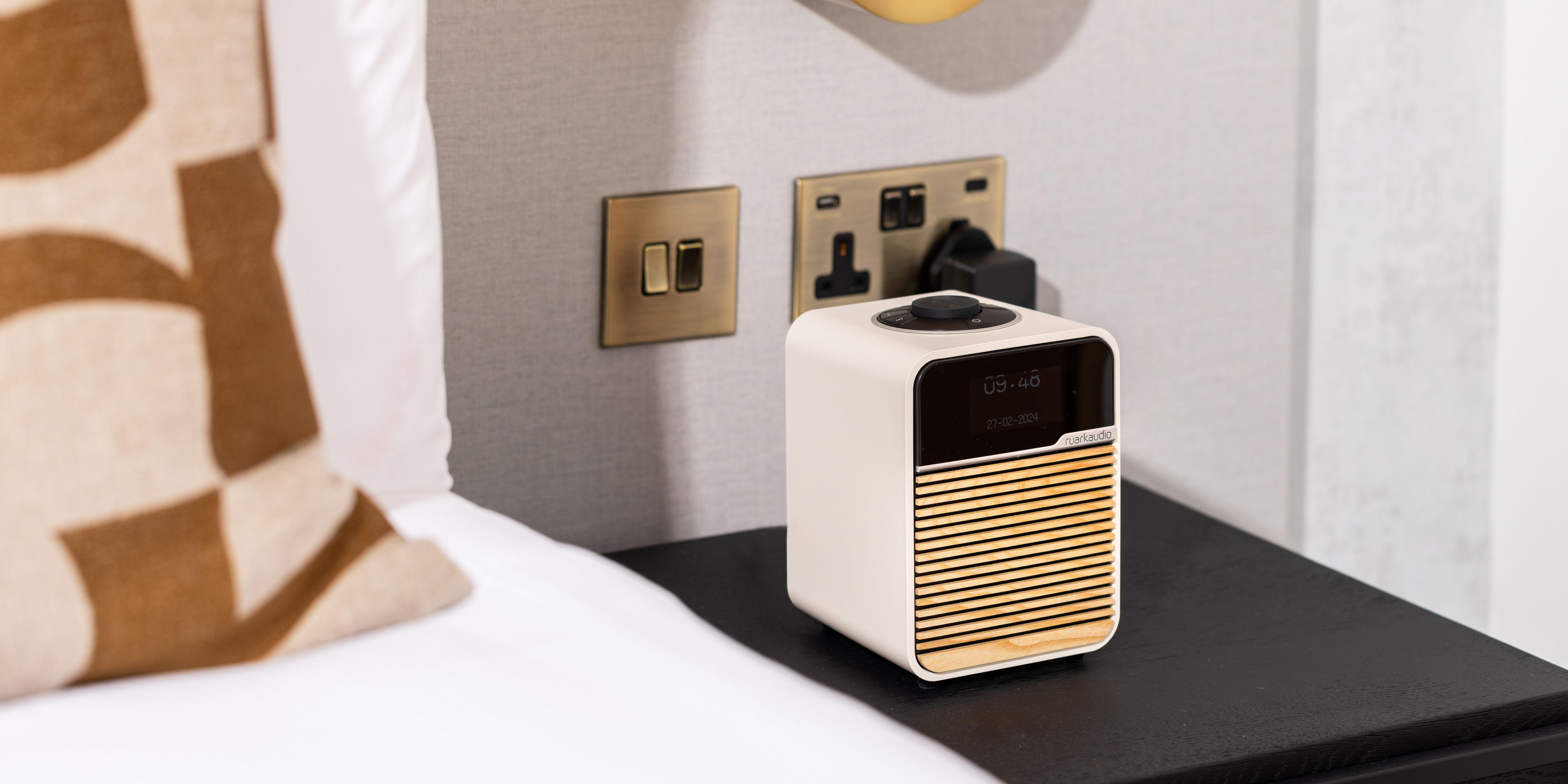 Alarm clock on the side table