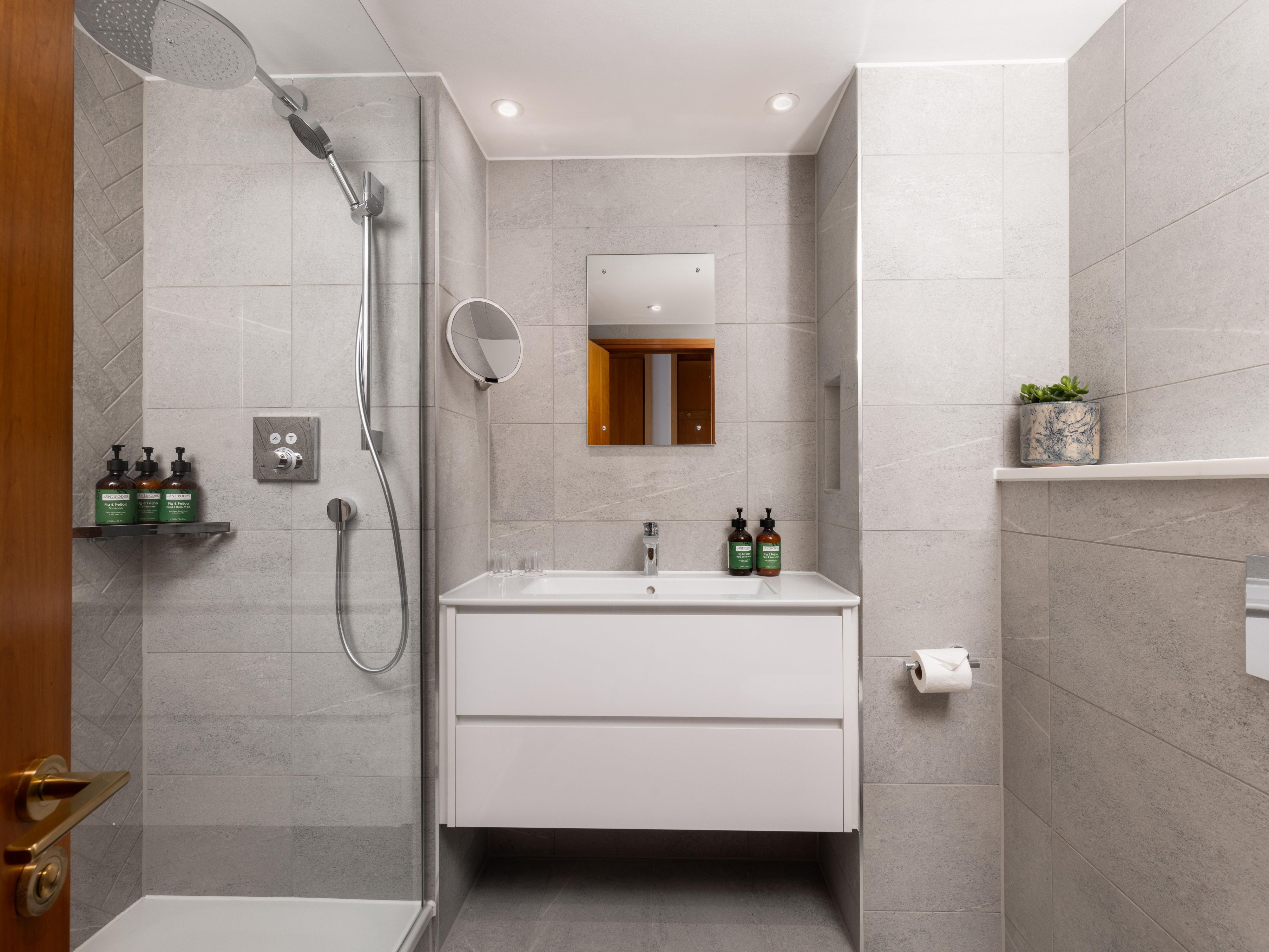 Bathroom with a walk-in shower