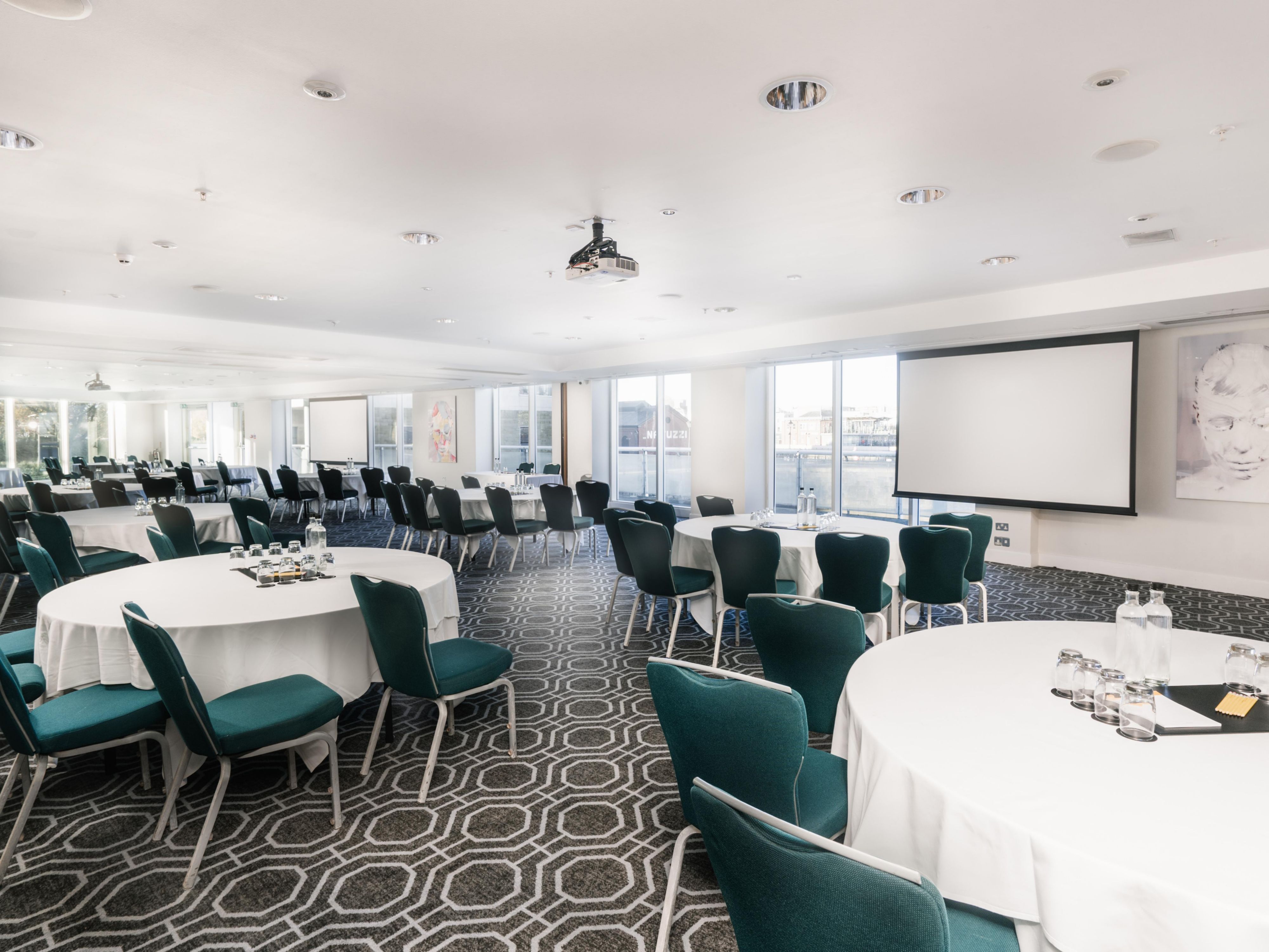 Large event room with a projector