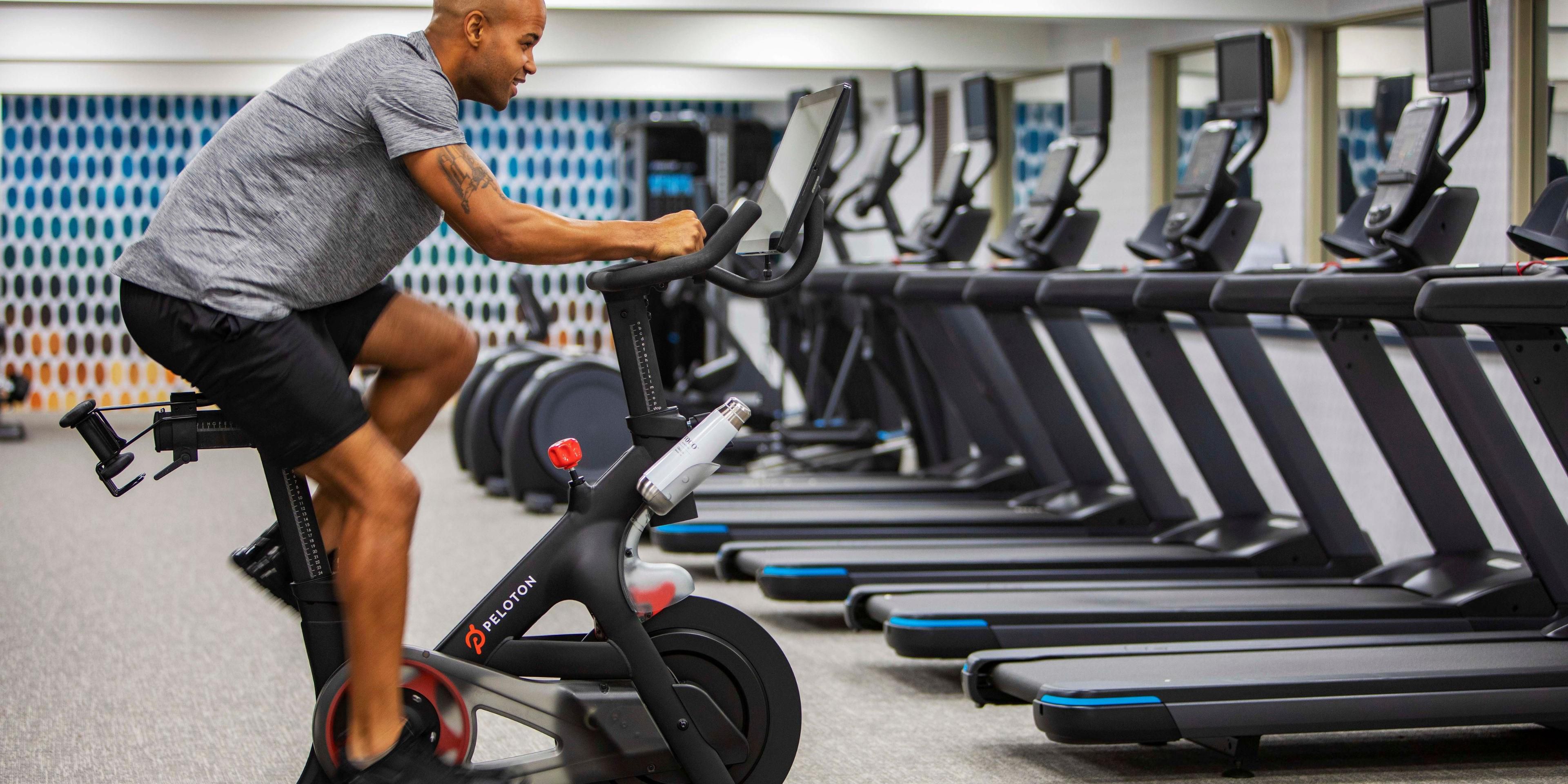Whether you're an early bird looking to get energized or night owl in need of unwinding, our fitness center is open 24 hours a day and is equipped with Peloton bikes, free weights, treadmills and a sauna.