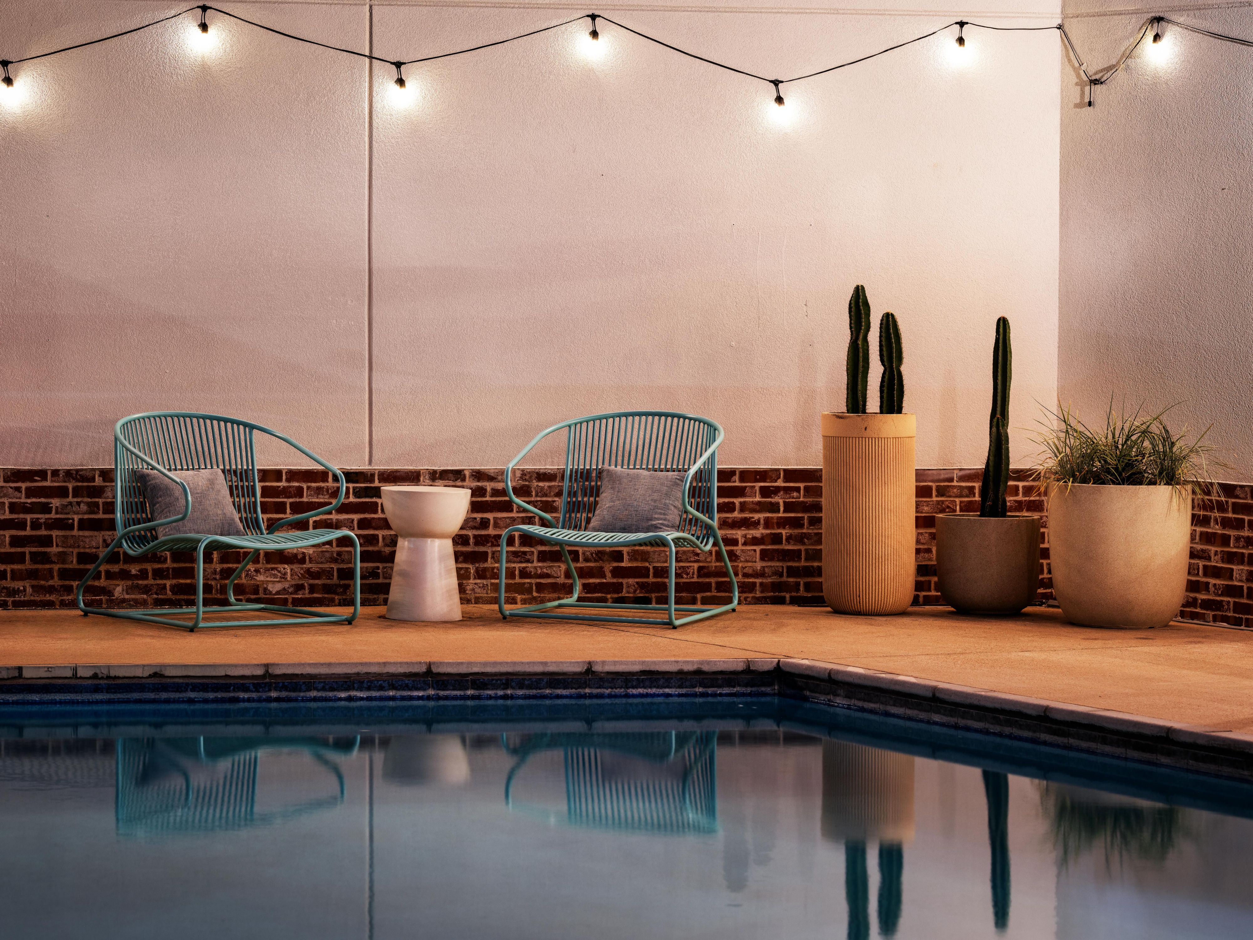 Aggieland evenings sparkle by the pool