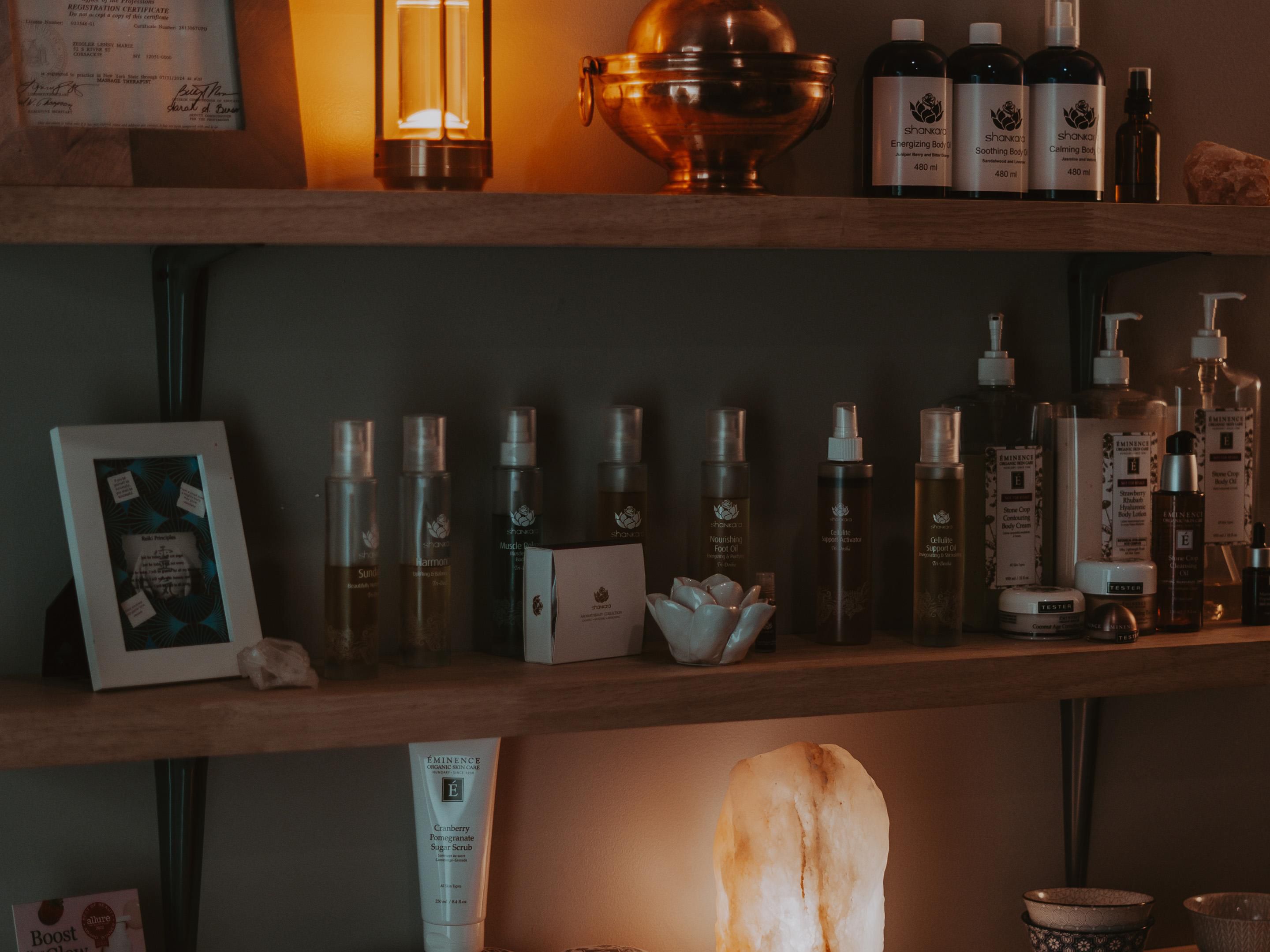 Massage rooms with oils and treatments ready to relax you with. 