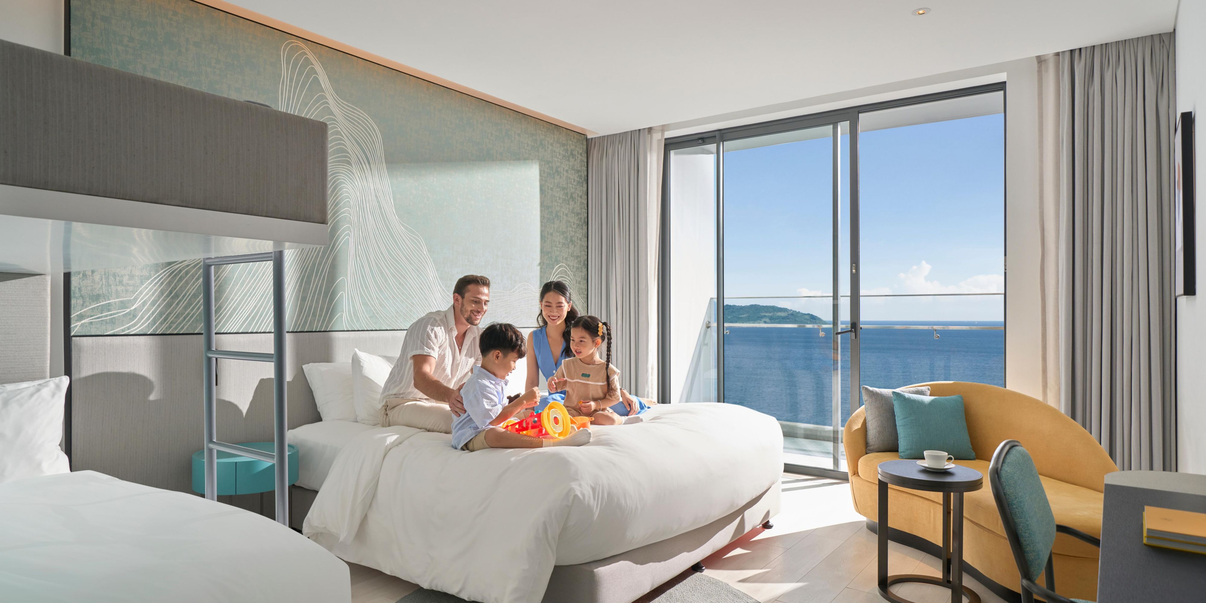 Unwind in 283 modern rooms, including 19 spacious Suites, each with a private balcony overlooking the ocean or city center. Families love our Family Rooms with bunk-beds, while couples savor the generous Deluxe Rooms or Suites designed for indulgent living with a sense of style and comfort.

