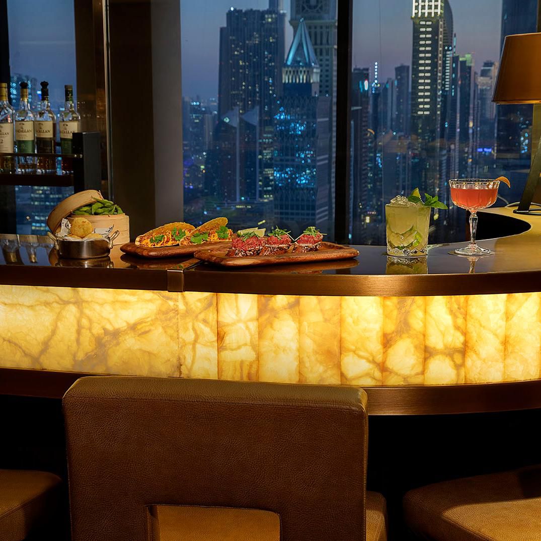 51 Restaurant and Bar, views of Sheikh Zayed Road and Jumeirah