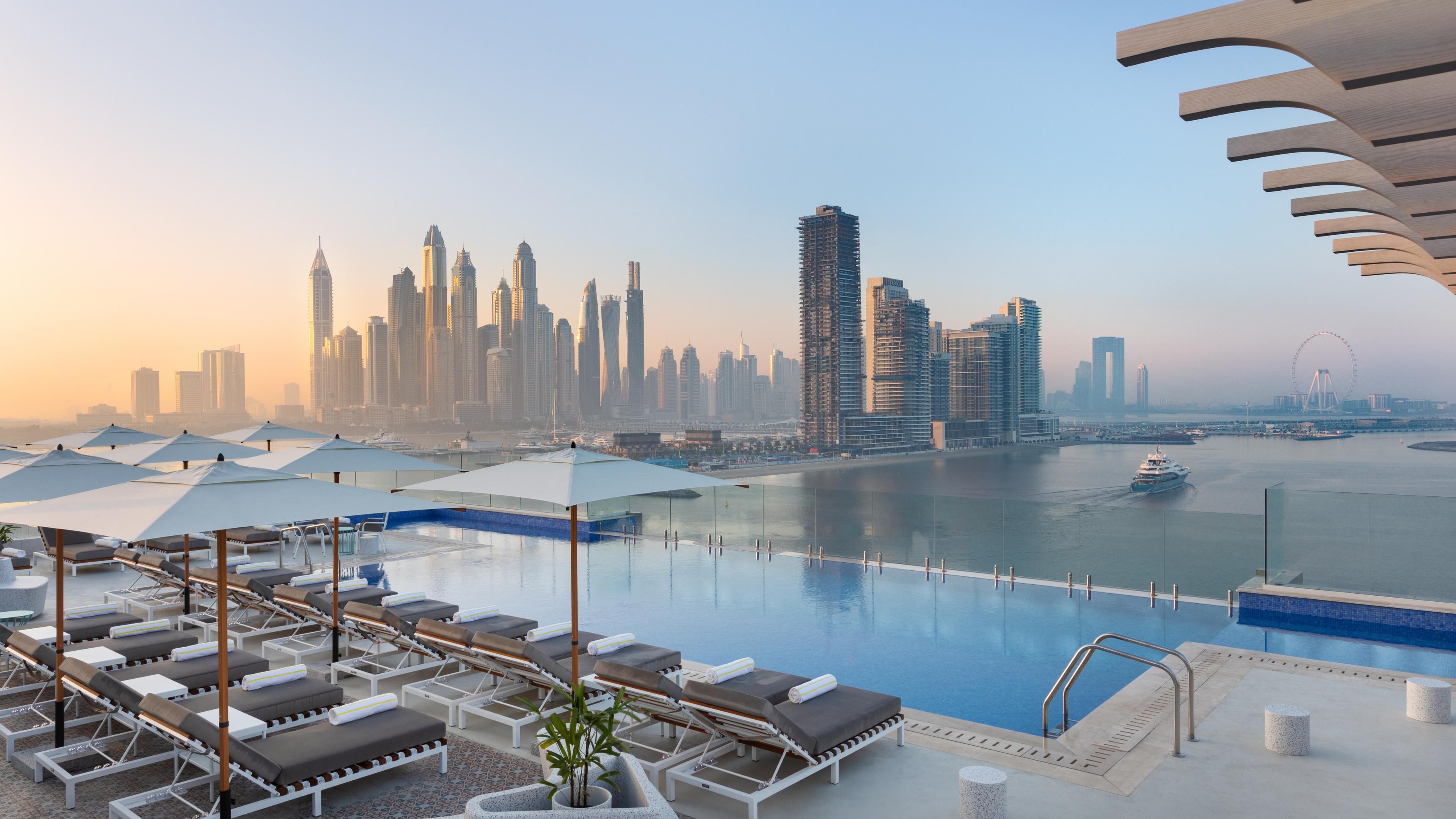 Take a dip in our rooftop pool and enjoy the skyline views