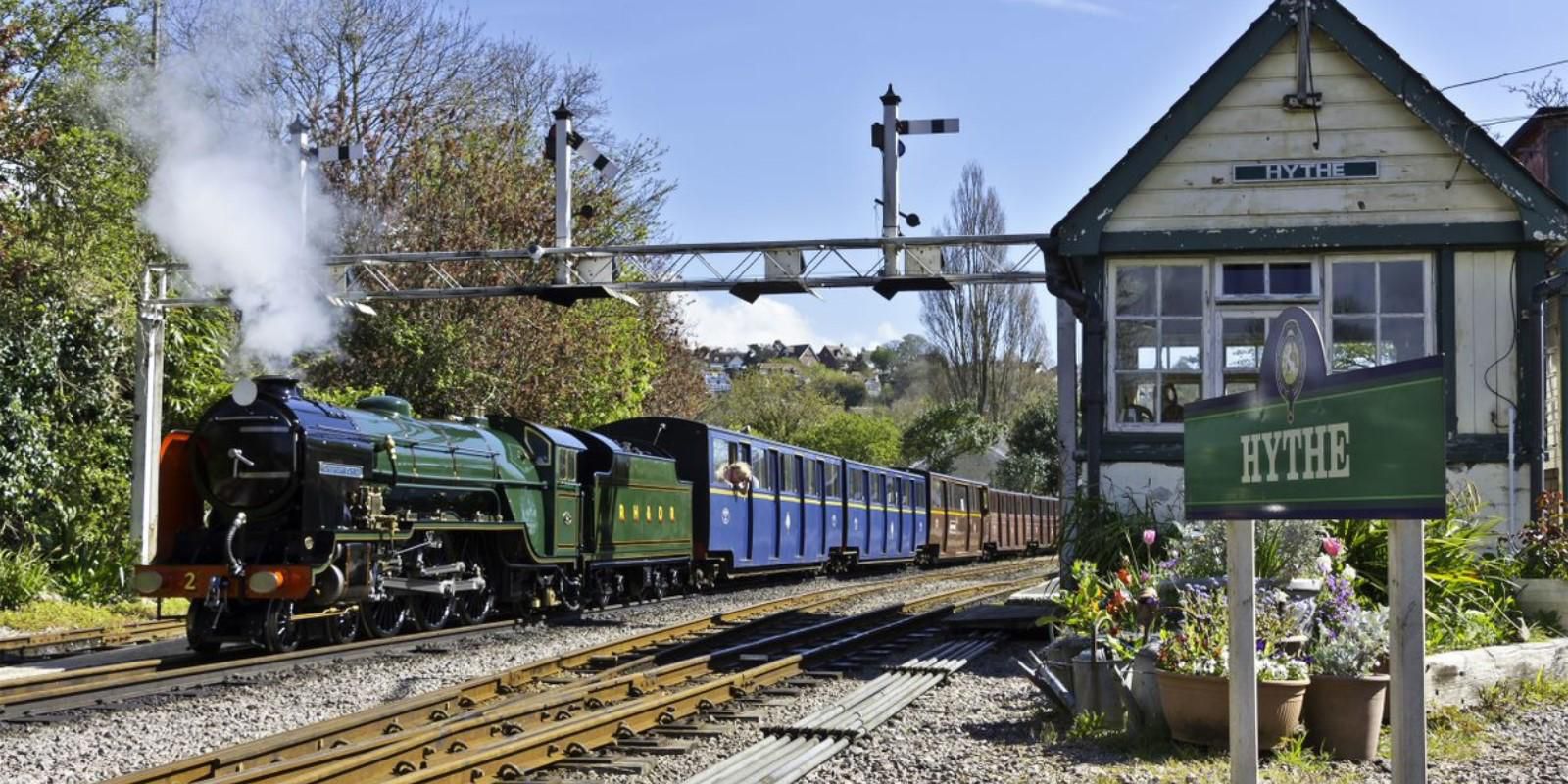 Experience one of Kent’s top attractions. Known as “Kent’s Mainline in Miniature,” the RH&DR features world-famous one-third-scale steam and diesel locomotives, running along 13½ miles of scenic track from Hythe across Romney Marsh to Dungeness