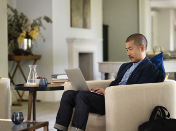 Man working on laptop