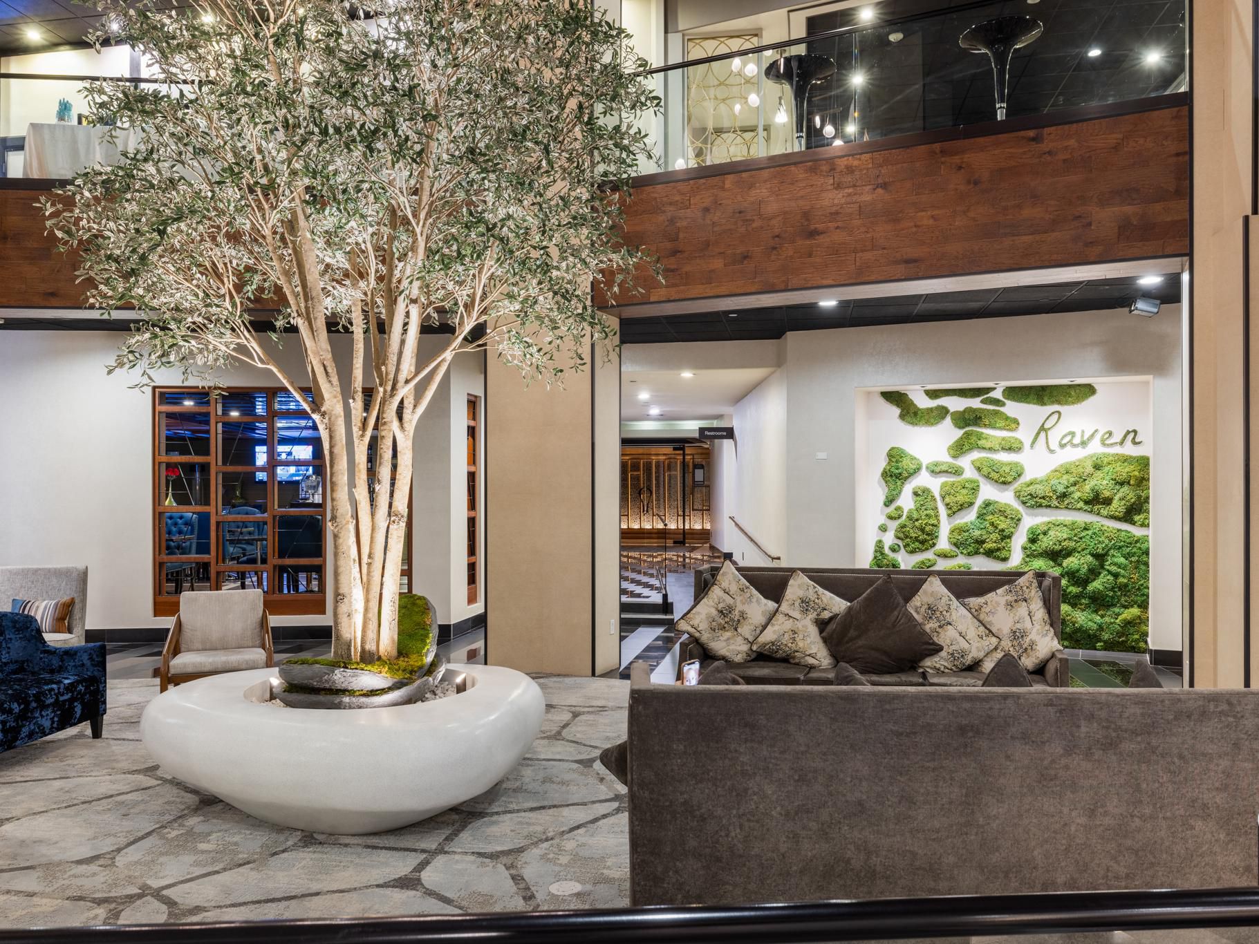 Relax in our inviting lobby before heading to your room.