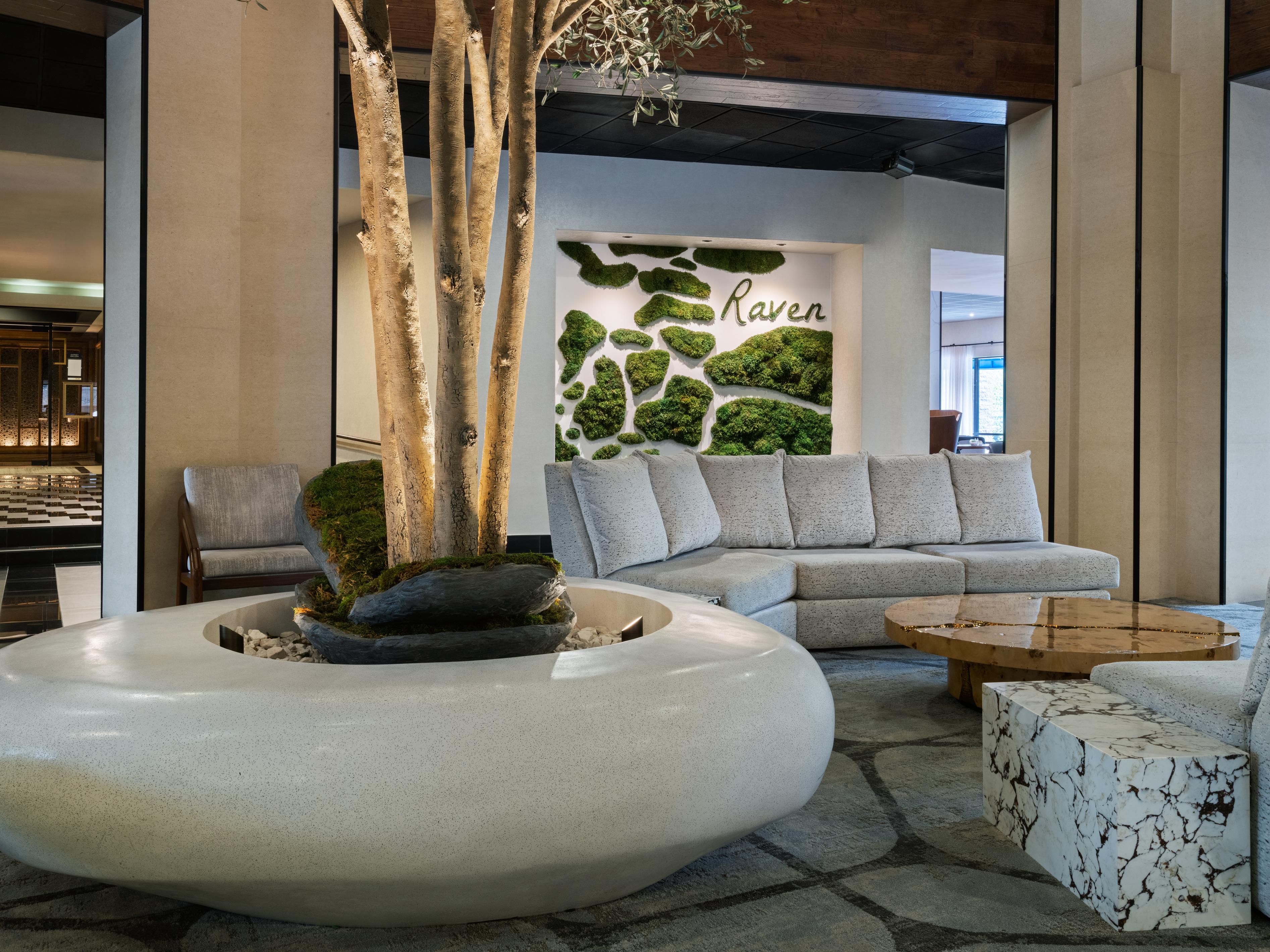 Welcoming lobby designed for connection and relaxation.