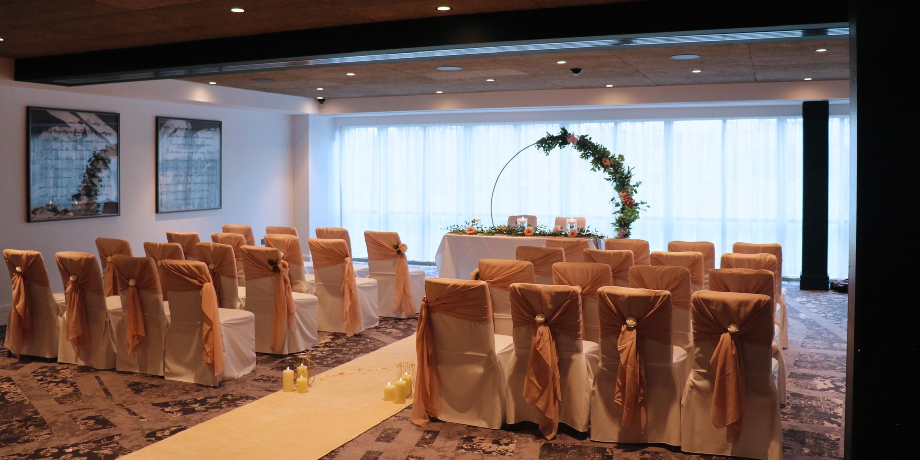 Celebrate your special day at voco Leicester. Nestled in the heart of Leicester, we offer the ideal backdrop for weddings that are both grand and intimate. Say 'I Do' Your Way with our bespoke Wedding packages plus the option of self-catered packages, giving you the freedom to tailor every detail of your celebration.