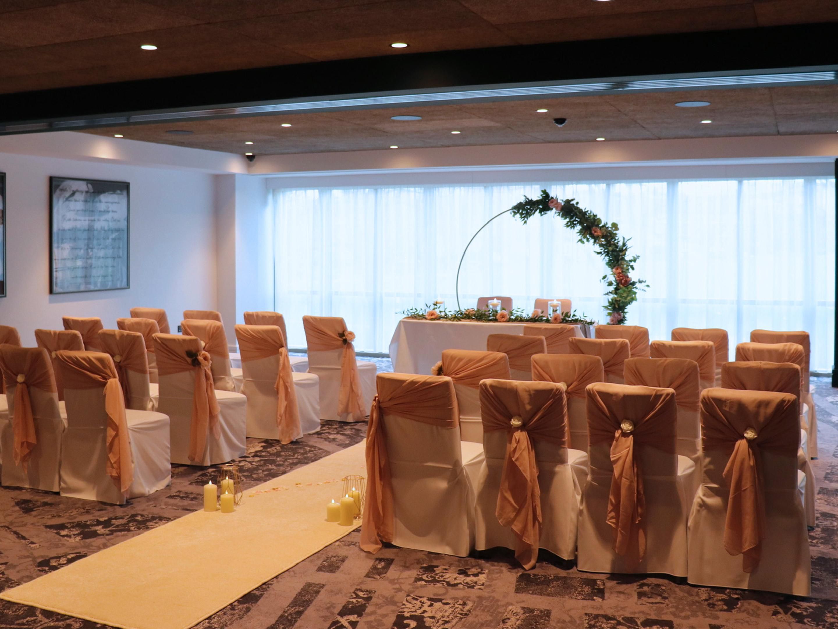 Celebrate your special day at voco Leicester. Nestled in the heart of Leicester, we offer the ideal backdrop for weddings that are both grand and intimate. Say 'I Do' Your Way with our bespoke Wedding packages plus the option of self-catered packages, giving you the freedom to tailor every detail of your celebration.