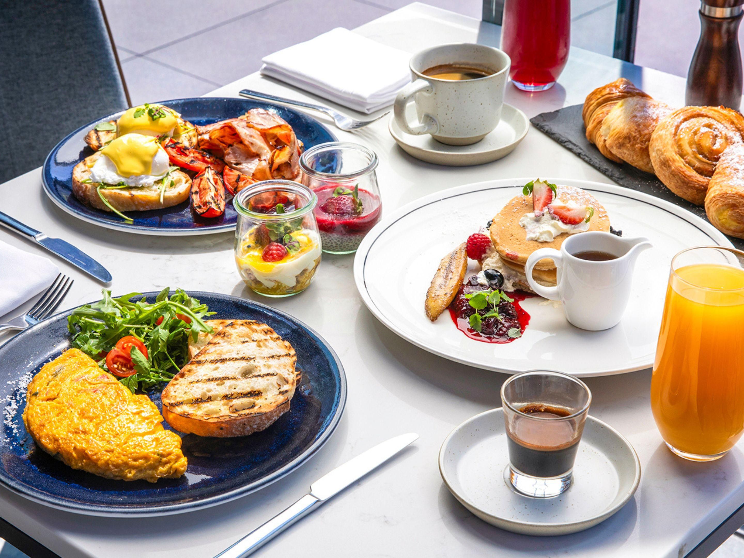 They say it’s the most important meal of the day, so we make it a good one. It includes eggs cooked your way, a range of pastries, fresh fruits and salads, yogurts, hot foods and a complimentary barista-made coffee. Enjoy a better rate when you pre-book breakfast. Contact us to secure yours ahead of your stay.