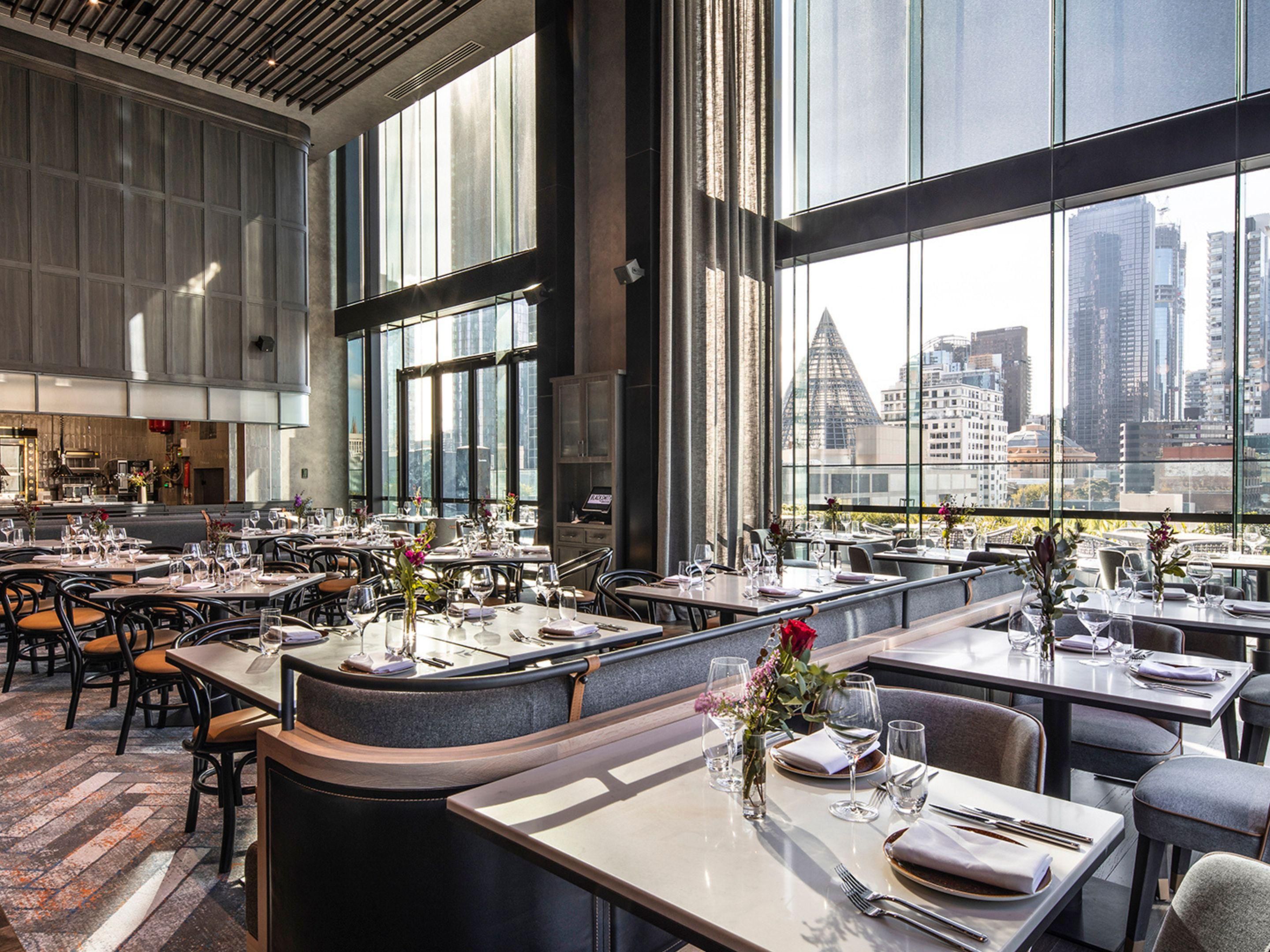 A modern Australian bar and grill overlooking Melbourne's city skyline. The perfect spot for a memorable dinner date, a delicious wine or a small, lively gathering with friends. Experience impressive views and a feast of fire-cooked, locally sourced food where steak is the main event.