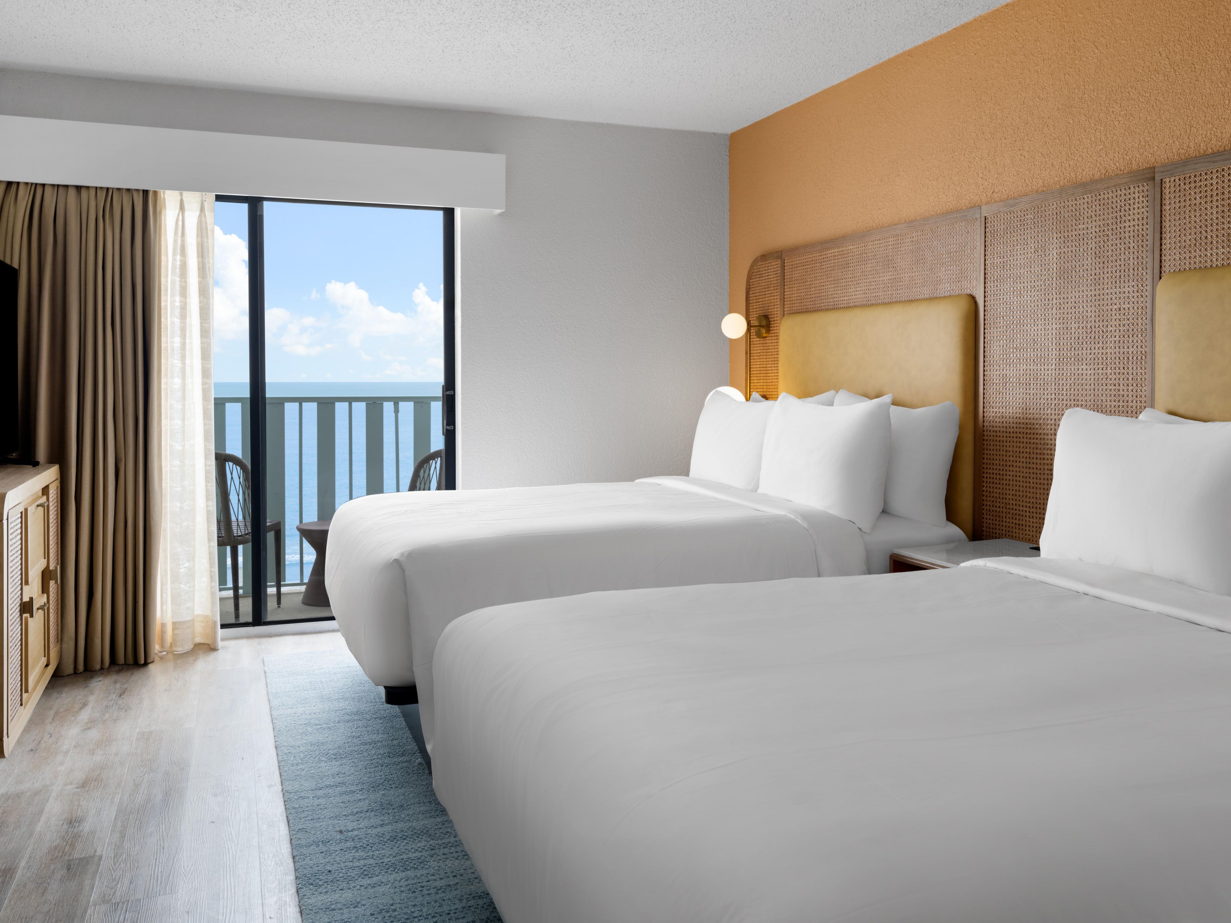 Hotel guest room with view of ocean