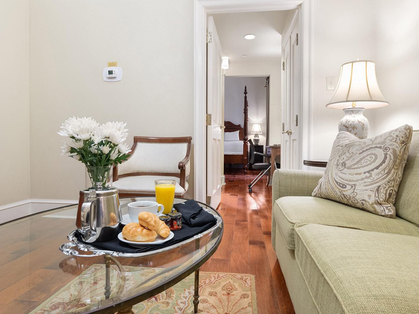 Breakfast in a cozy room