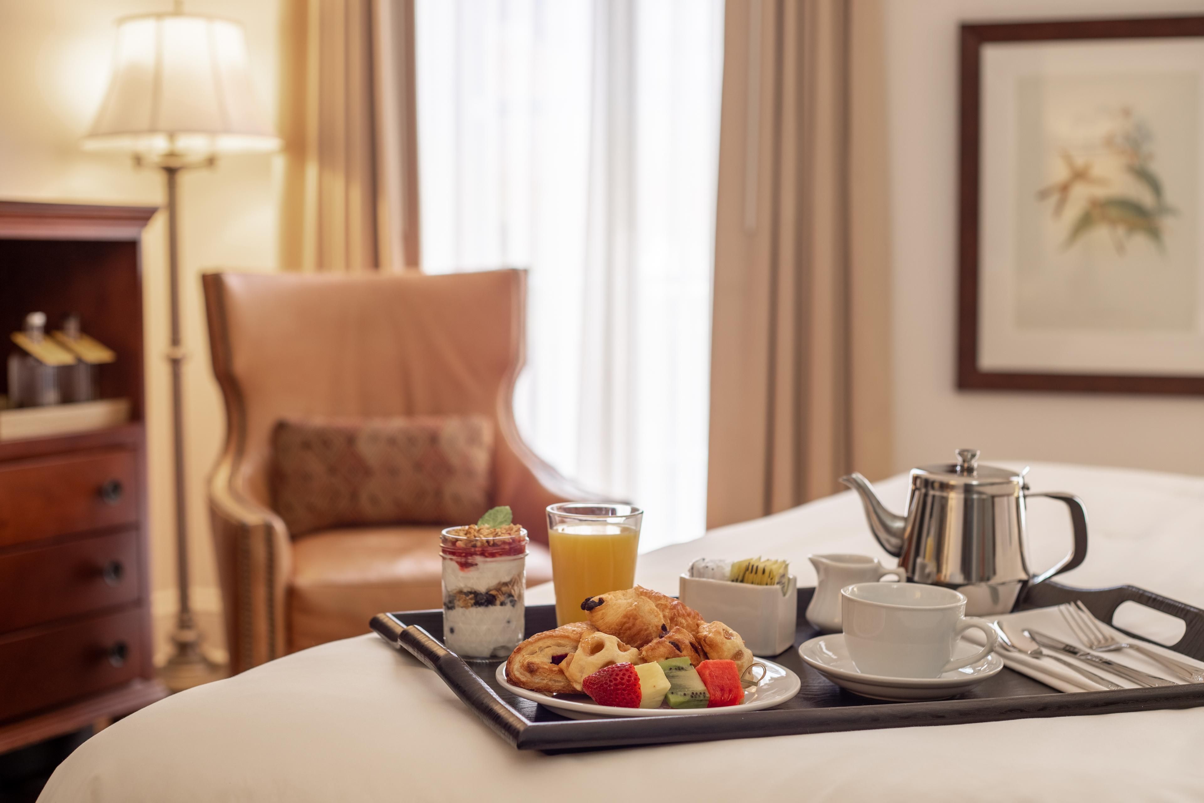 Wake up to room service, with fresh pastries & hot coffee.