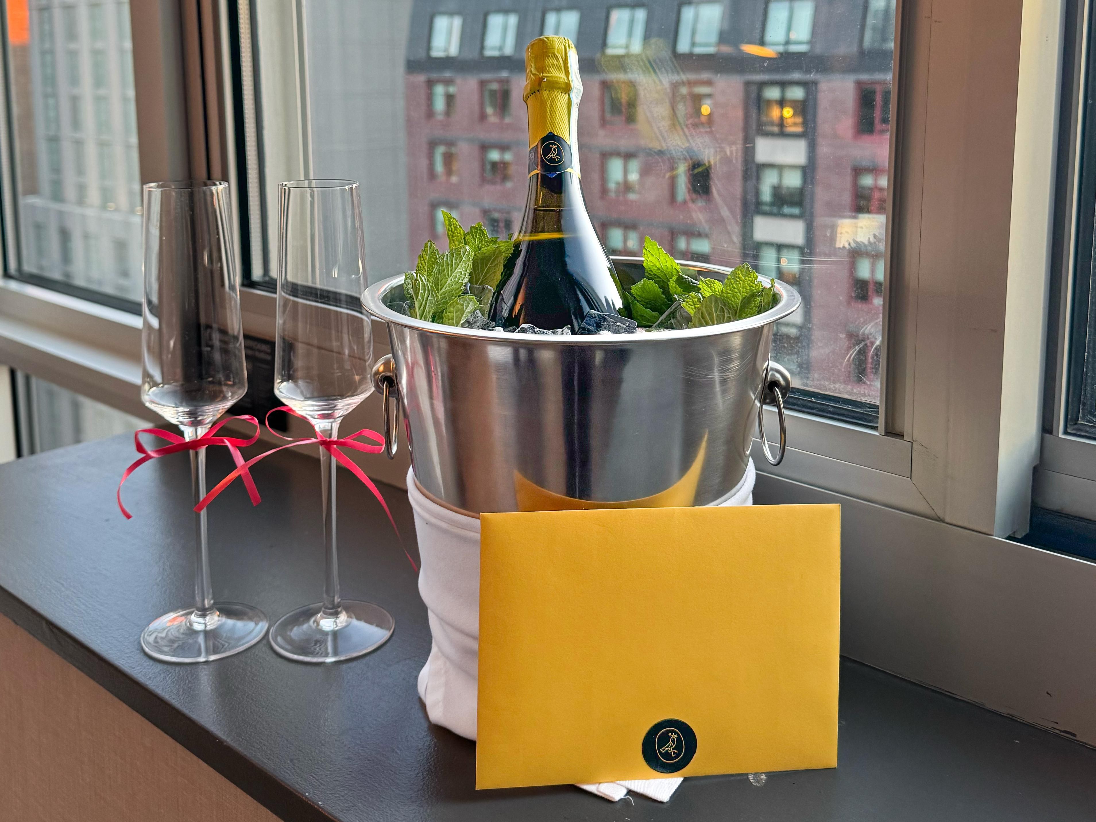 Champagne and wine glasses 