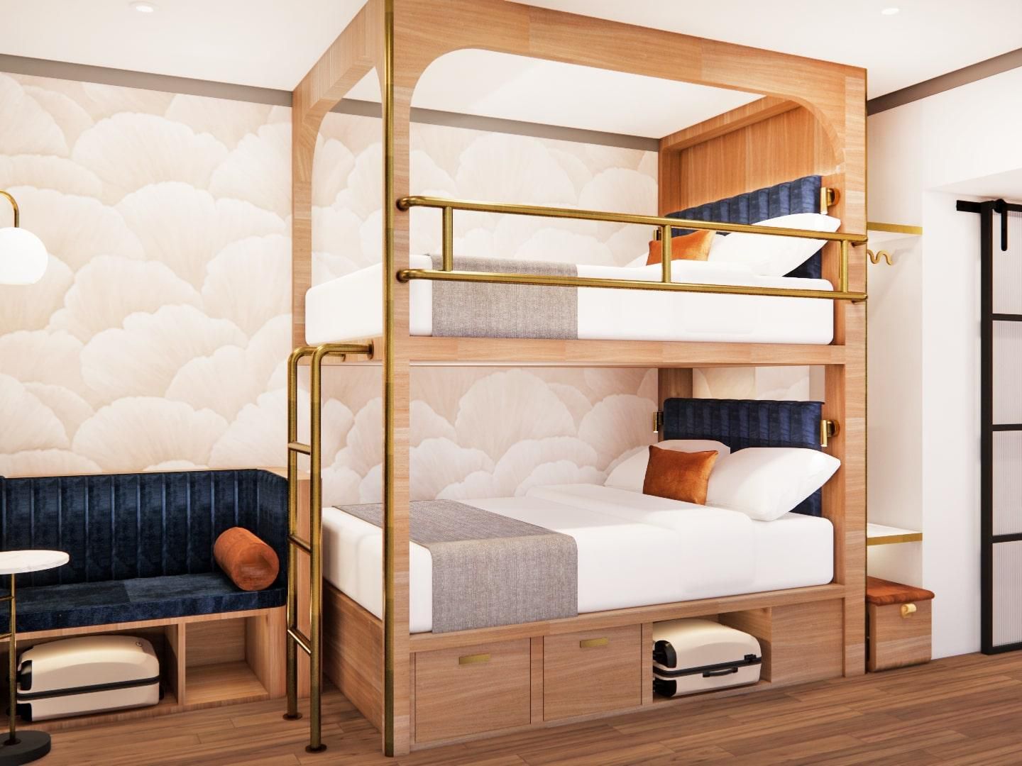 Did someone say... bunk beds?!? Perfect for families or friends traveling together, our bunk rooms offer a fun and functional stay in the heart of the city. With cozy beds, sleek design, and smart storage, the space is playful and practical. Group stays will feel effortless and comfy at our Times Square hotel.