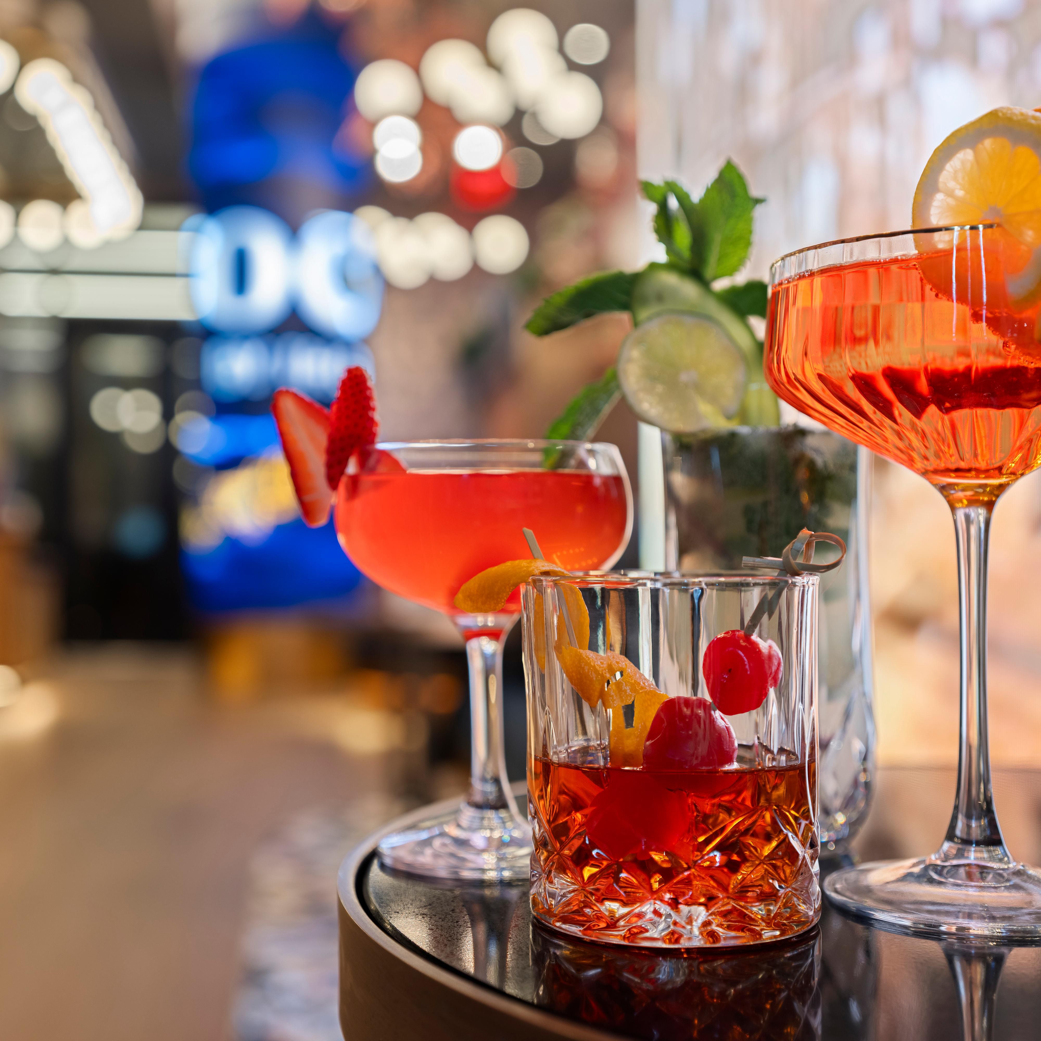 Cocktails from hotel bar