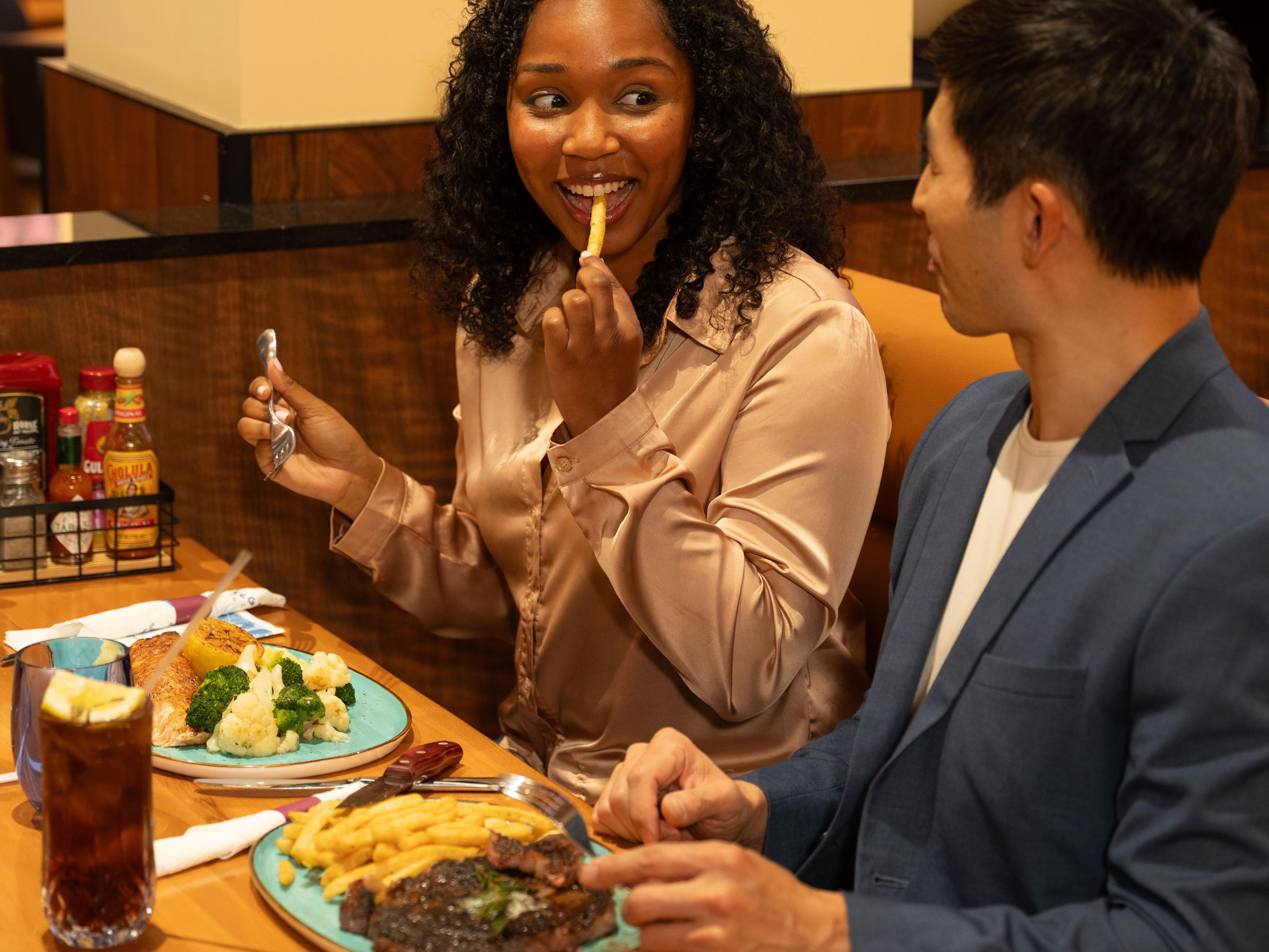 Couple enjoying dinner