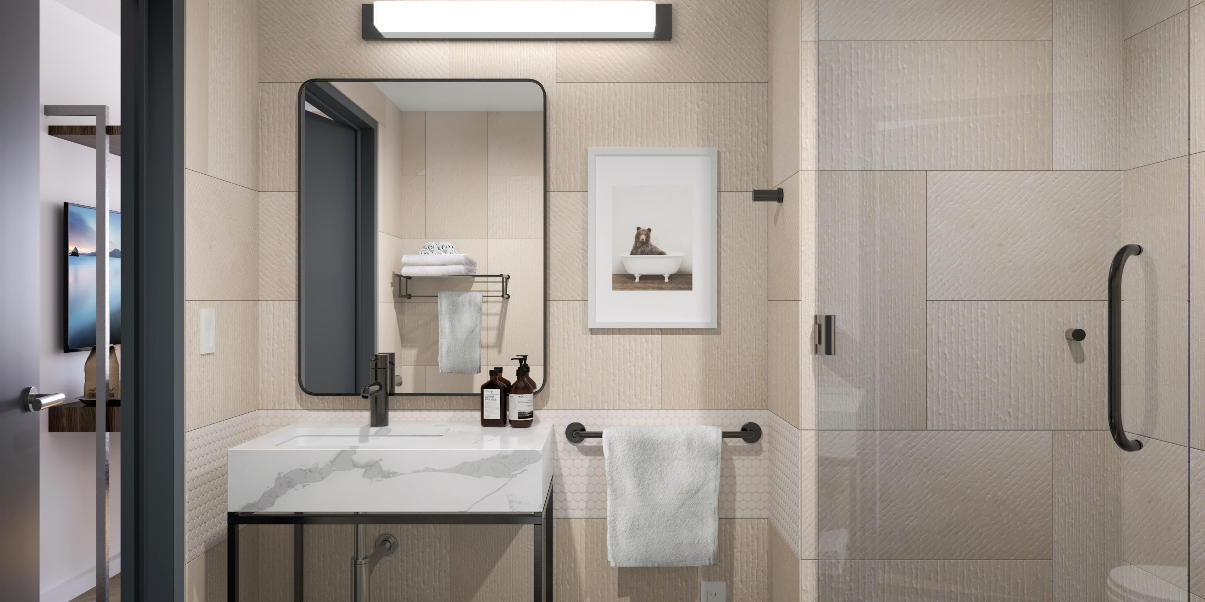 Modern design &amp; upscale bath amenities at our renovated NYC hotel