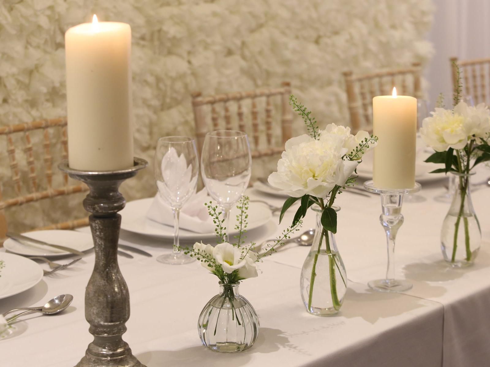 Candles on a decorated table